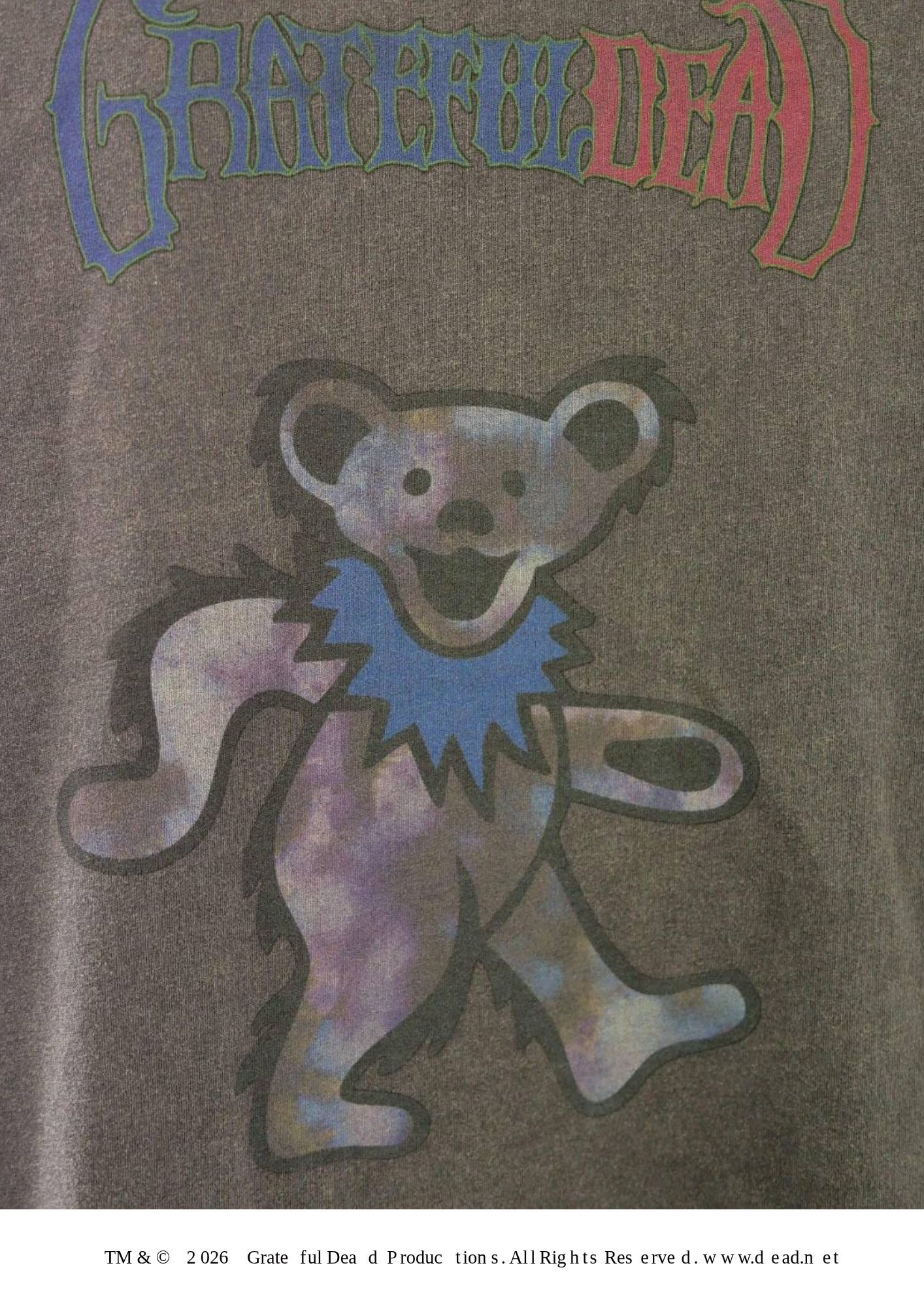 【グレイトフルデッド】 RP-GD-001 / Grateful Dead Tシャツ /  Charcoal / ユニセックス
