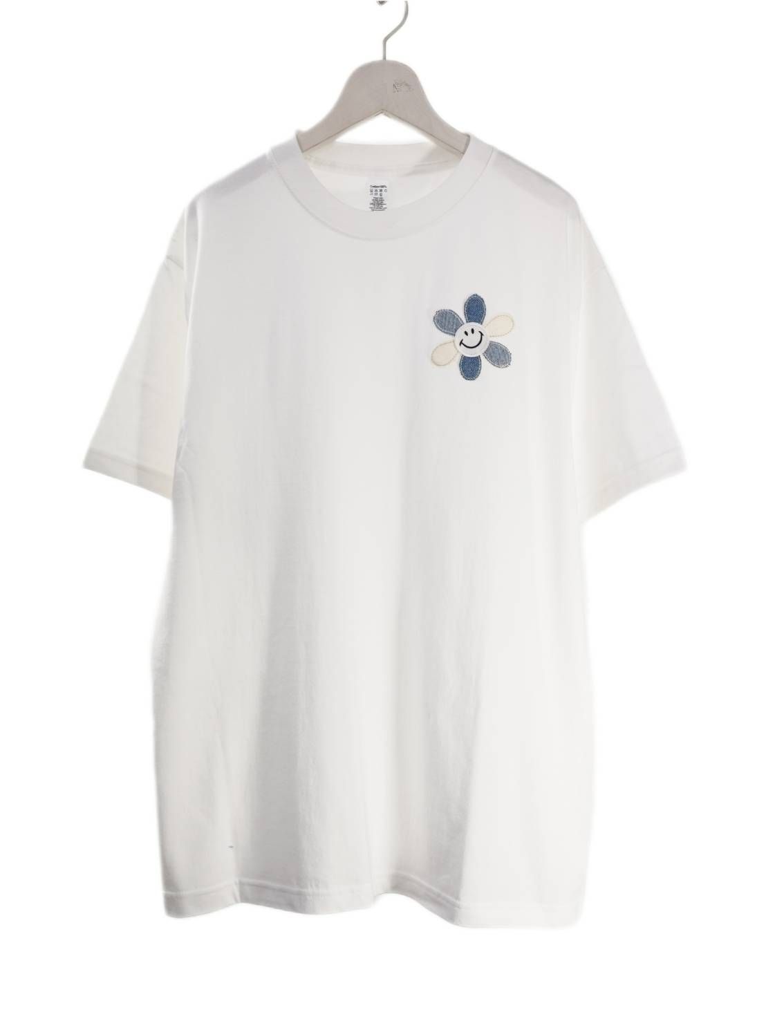 【ニコちゃんデザイン】 刺繍Tシャツ / 6.6オンス / ヘヴィウエイト / シンプルTシャツ / 1ポイントデザイン
