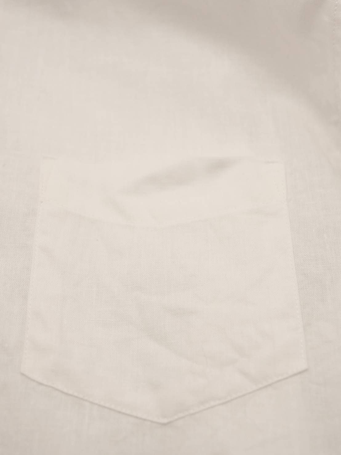 【日本製】ヴィンテージデニムワッペン 7分袖リネンコットンシャツ｜古着 Levi's デニム使用