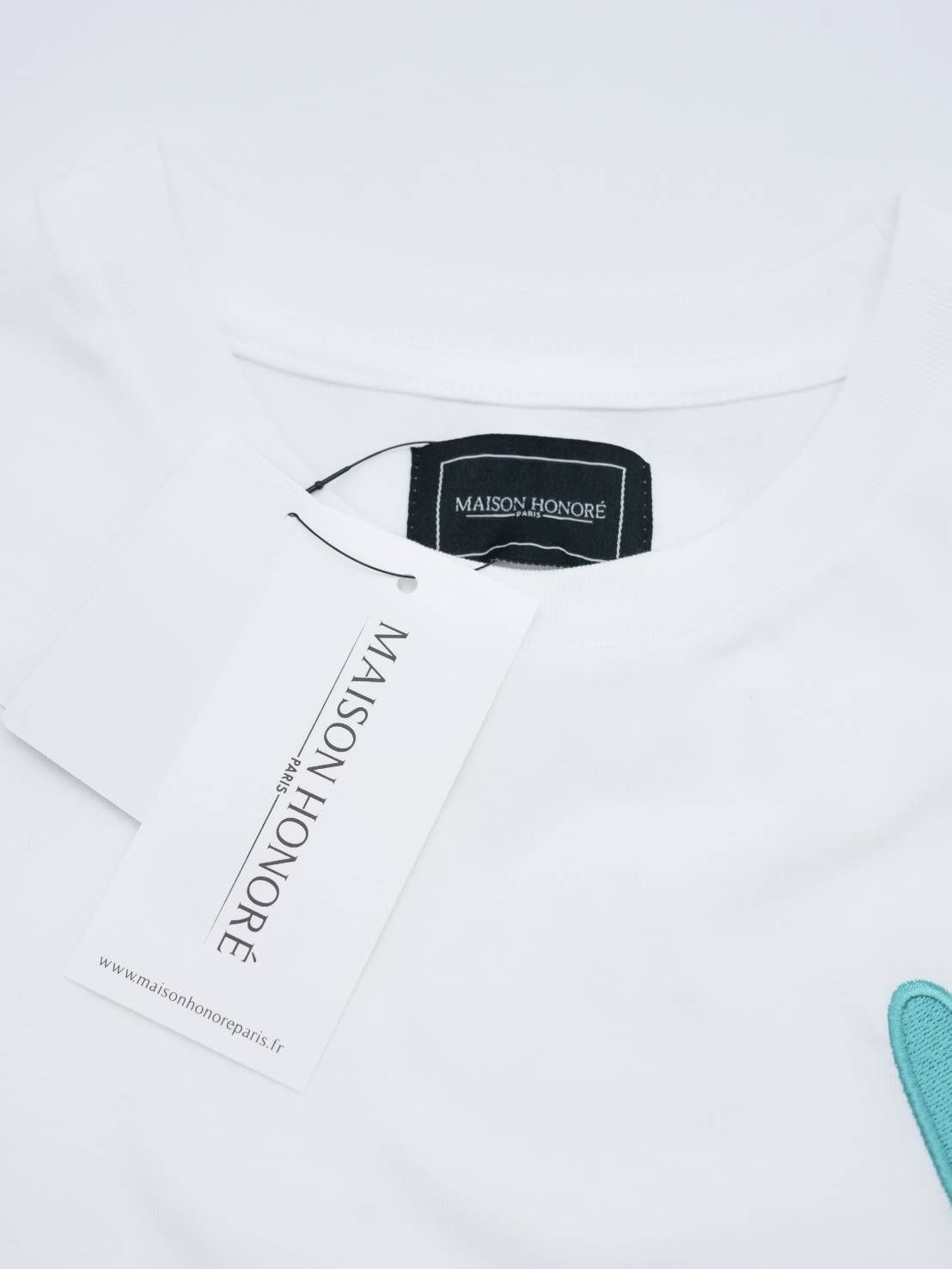 【LEON掲載】 ハートデザイン/ 刺繍Tシャツ/ WHITE / 半袖Tシャツ
