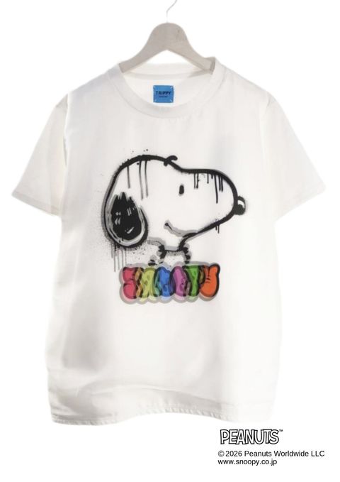 【PEANUTS SNOOPY】 TR-056 / スヌーピー3DプリントTシャツ/ WHITE / UNISEX