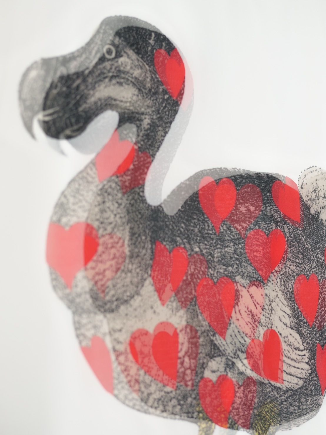 【3DアートTシャツ】RED LIST DODO TR-002 /  ハートドード   / アートブランド / Art Tシャツ / WHITE / トロンプルイユファッション / ユニセックス