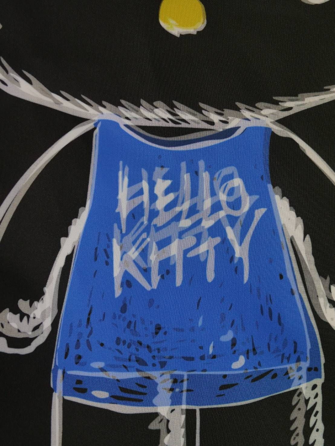 【3Dハローキティデザイン】TR-094 アートTシャツ / サンリオコラボ /BLACK/ ユニセックス