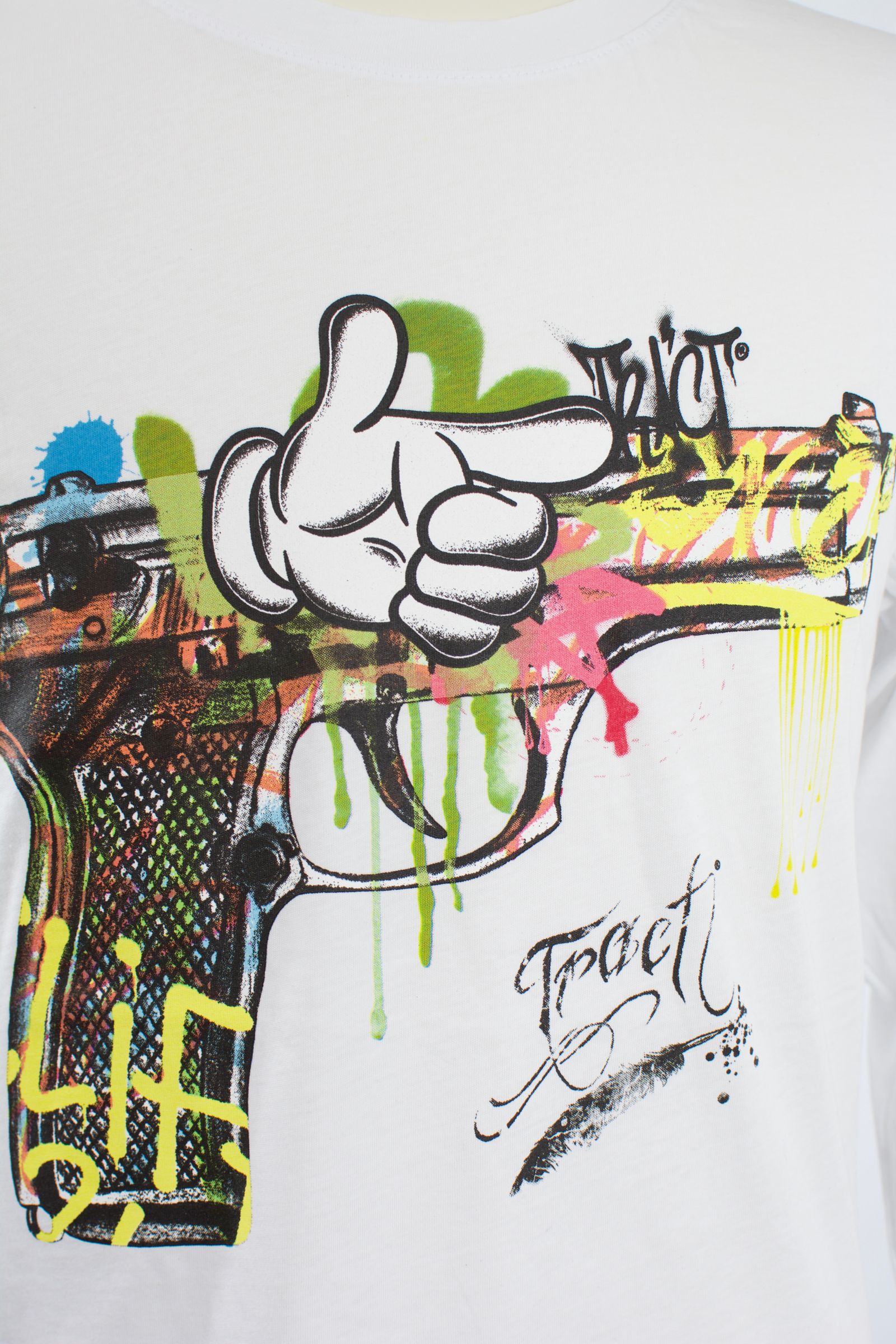 TR158MLS  / GRAFFITI PISTOL / WHITE / グラフィティーTシャツ / アート / MADE IN ITALY