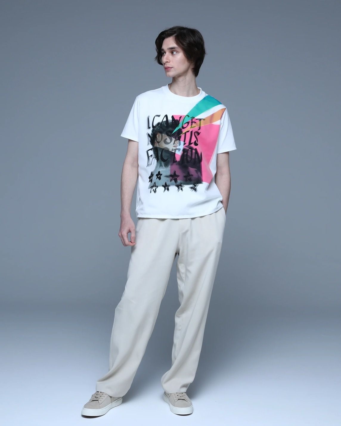 【3DアートTシャツ】 MX-1408 / NO SATISFACTION /  アートブランド / Art Tシャツ / WHITE / トロンプルイユファッション /ユニセックス