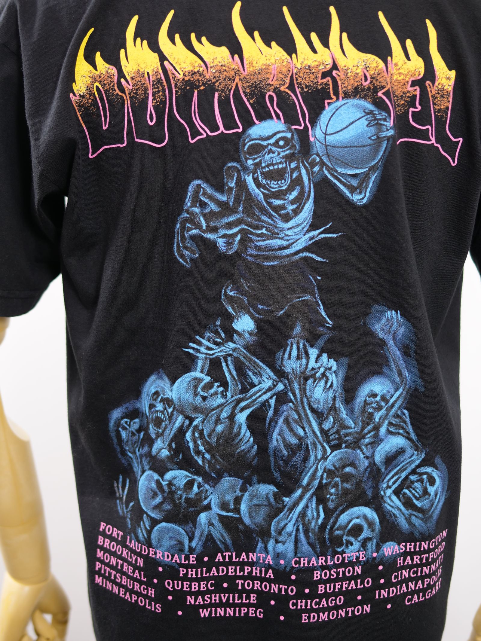 BASKET BONES BOX T SHIRT /  BLACK / オーバーサイズ / USA産コットン / ヘビーオンス /厚手