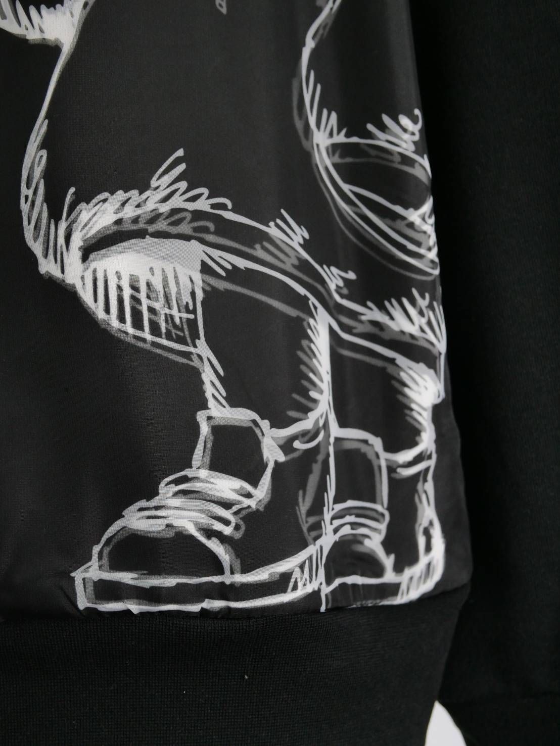 【3Dハローキティデザイン】アートパーカー / ZIPパーカー / サンリオ / BLACK / ユニセックス