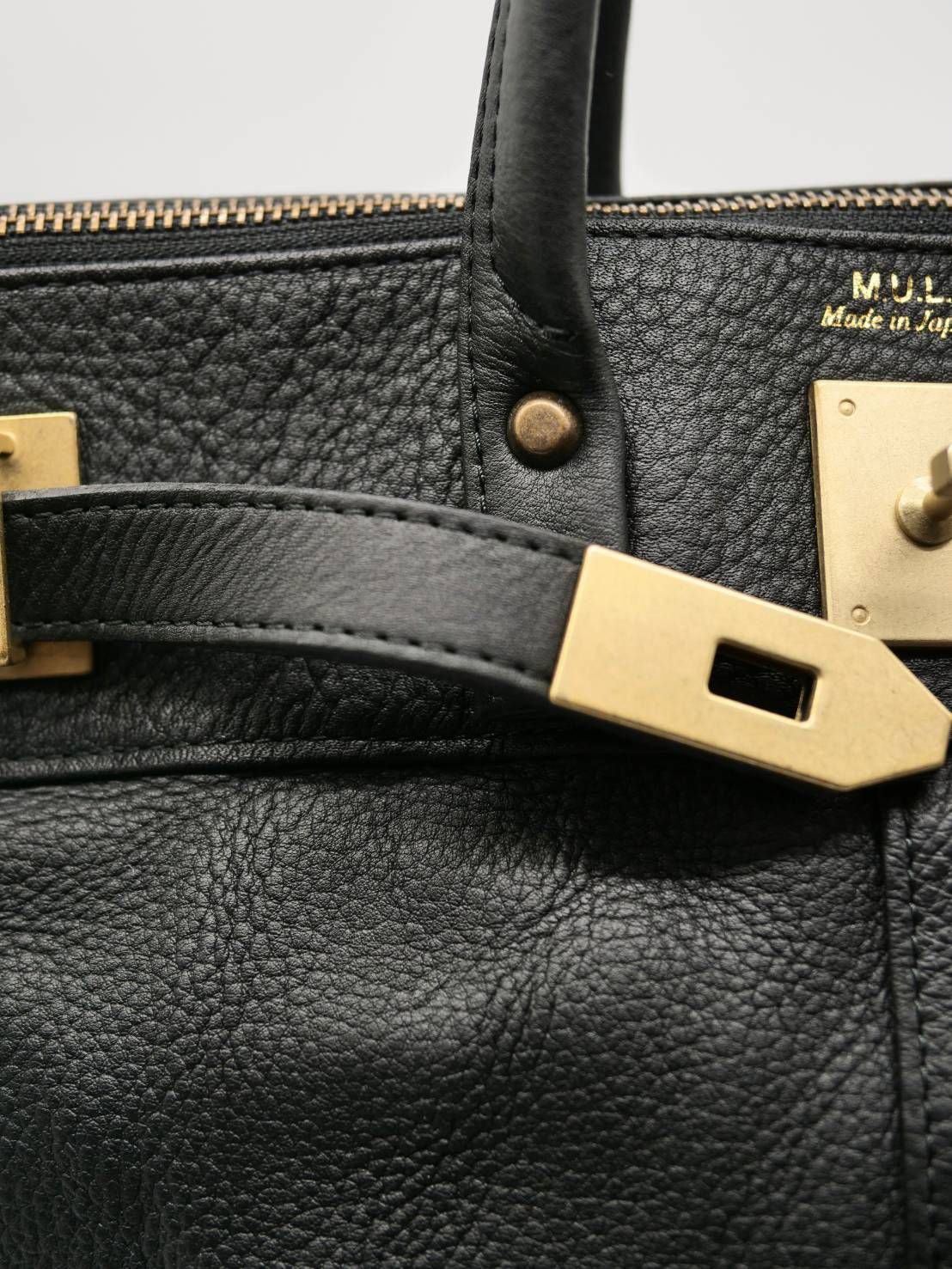 M.U.L 日本製 本革ヘルメットバッグ ブラック｜2WAY ショルダートート｜姫路レザー使用｜メンズ レディース UNISEX