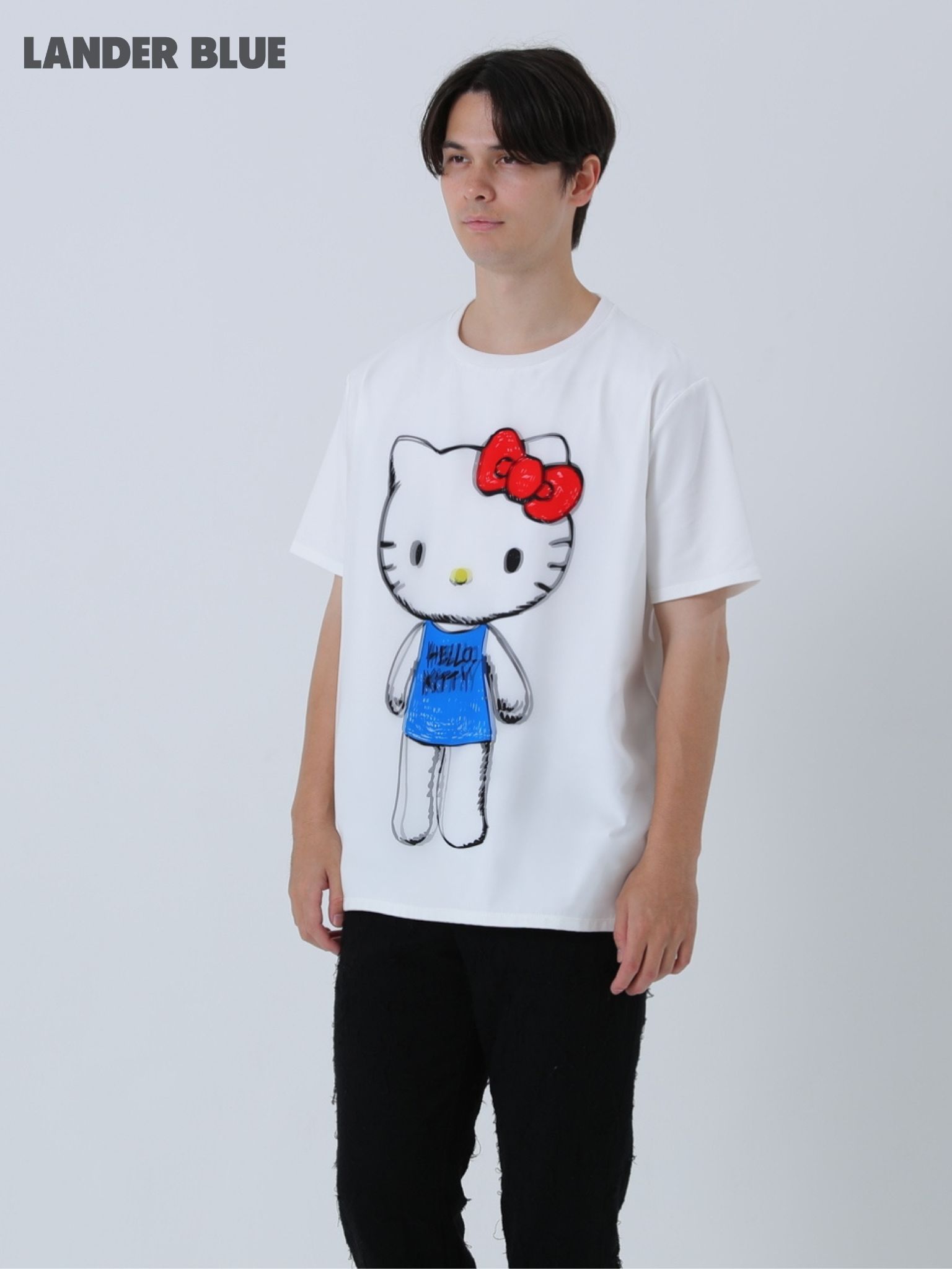 【3Dハローキティデザイン】TR-094 アートTシャツ / サンリオコラボ / WHITE / ユニセックス