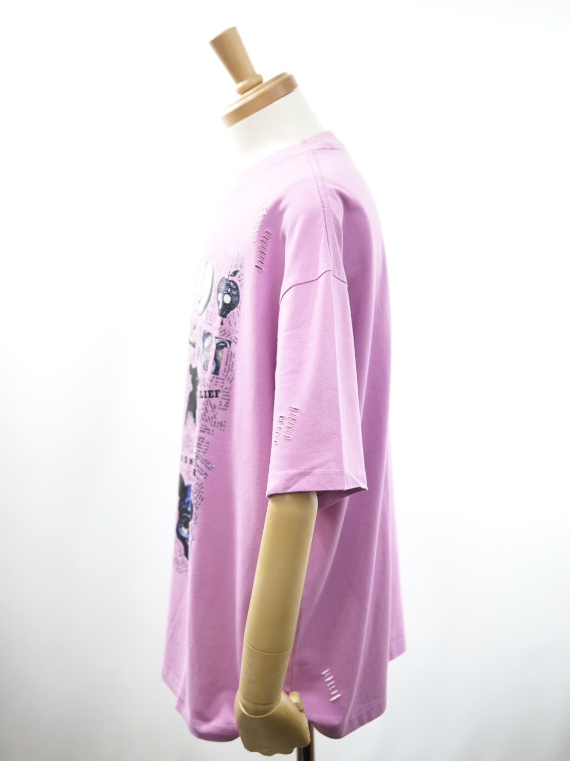 【maxsix x Trick Or Chic】 オーバーサイズTシャツ / ビンテージピンク /  アートTシャツ / オールジェンダー / ユニセックス /