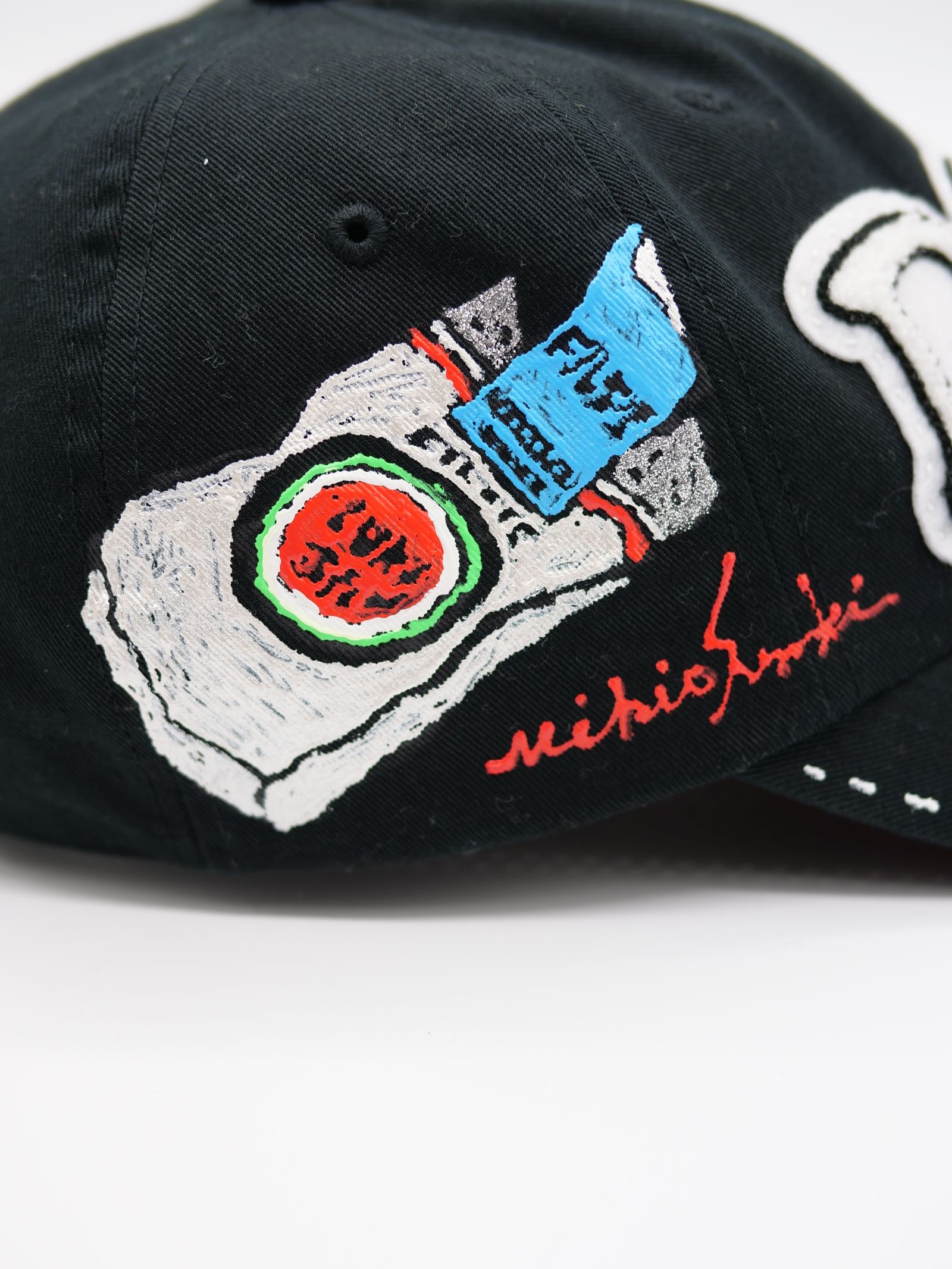 ONE MADE - ONE-422 CAP HAND PAINTING BLACK / ハンドメイド / 黒