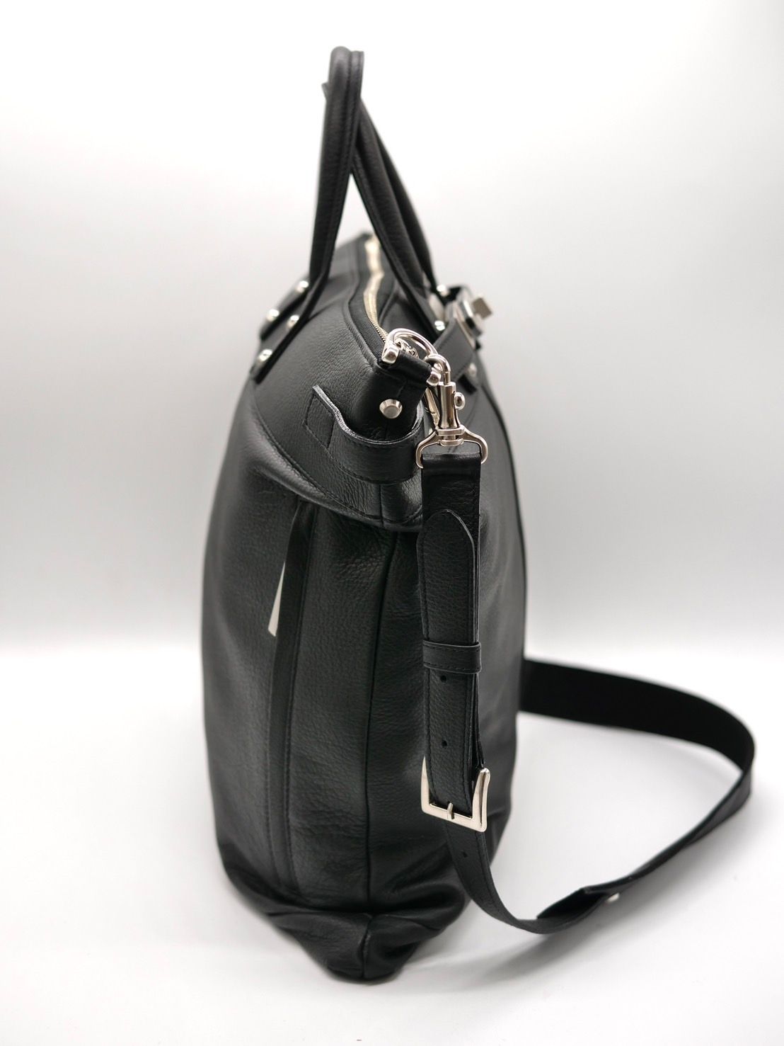 【M.U.L/ エムユーエル】本革（レザー） ブラック / ヘルメットバック / 日本製 / Made in Japan / 2way Bag / ショルダートートBag / メンズ レディース 兼用 UNISEX