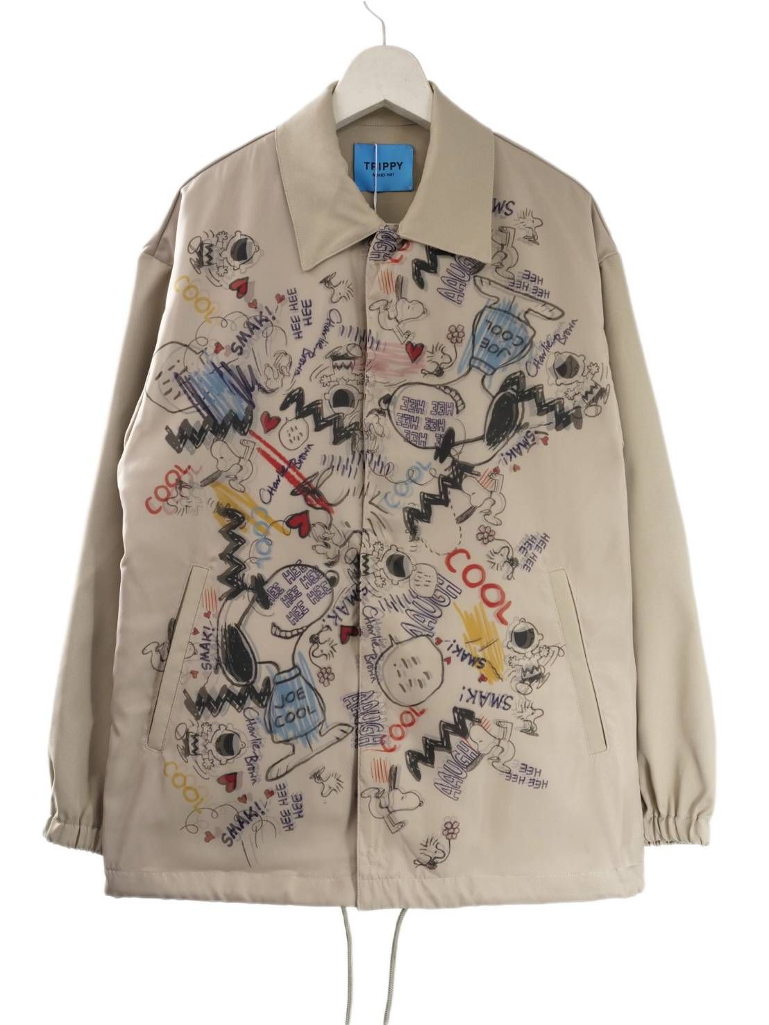 【スヌーピーシリーズ】 TR-014 / コーチジャケット / PEANUTS / SNOOPY / ライセンス商品 / 3Dアート / スヌーピーデザイン / BEIGE / UNISEX