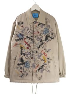 【スヌーピーシリーズ】 TR-014 / コーチジャケット / PEANUTS / SNOOPY / ライセンス商品 / 3Dアート / スヌーピーデザイン / BEIGE / UNISEX