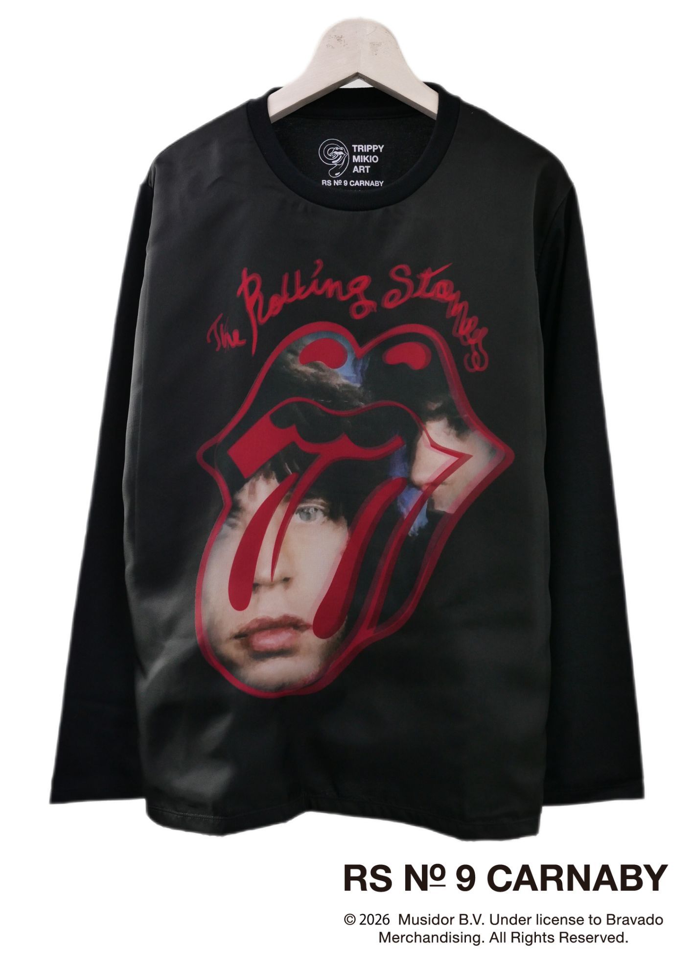 【The Rolling Stones×TRIPPY MIKIO ART】TR-158 / 3DTシャツ / BLACK / ロンT / ユニセックス