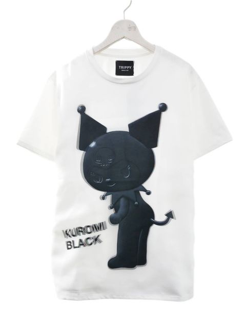 【3Dクロミ デザイン】TR-096 “BLACK KUROMI“ アートTシャツ / サンリオ  / WHITE/ ユニセックス