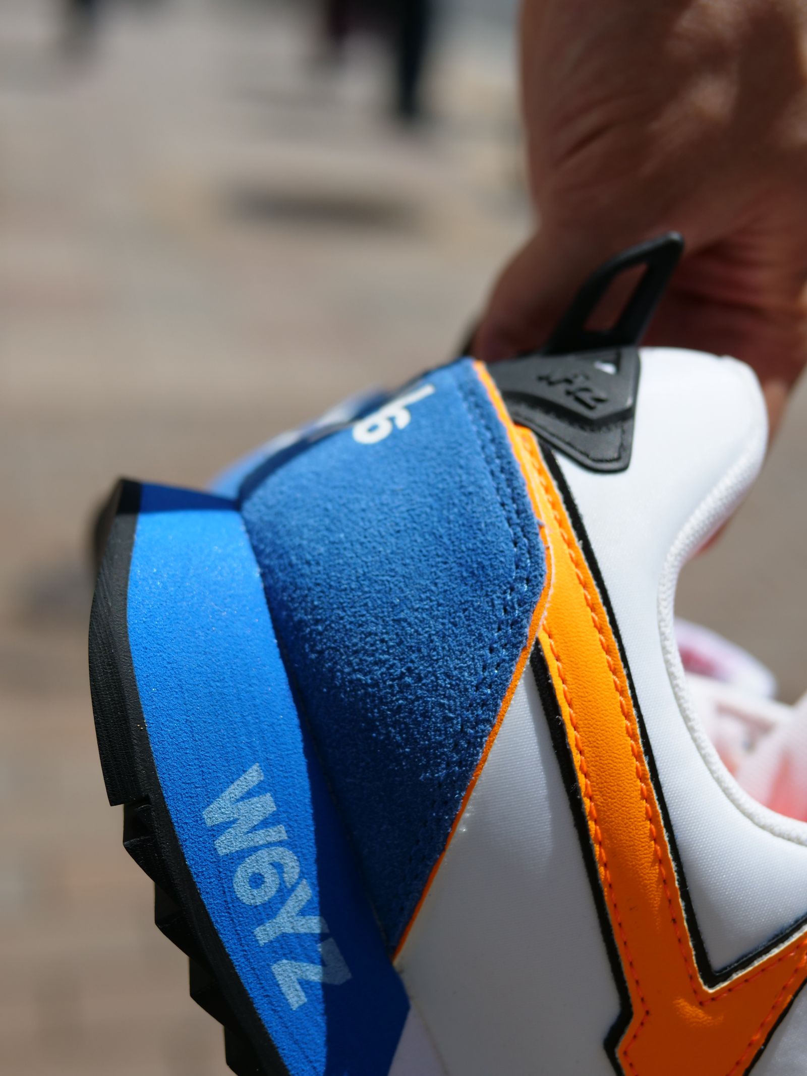JET-M  / WHT×BLUE/ローカットスニーカー「スウェード×ナイロン×レザーの異素材コンビネーション」