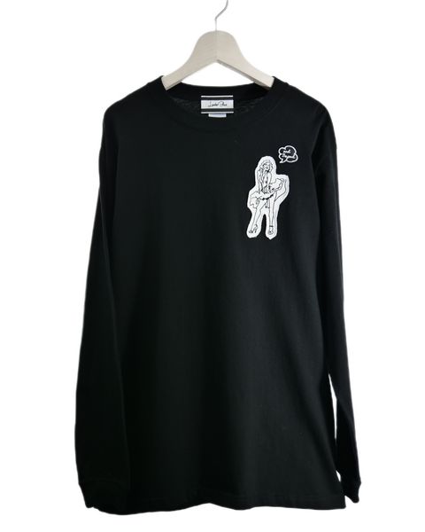 【豪華な刺繍】LANDER BLUE オリジナル / 長袖Tシャツ / ロングTシャツ / BLACK / ブラック / 刺繍 / 1ポイント / ユニセックス