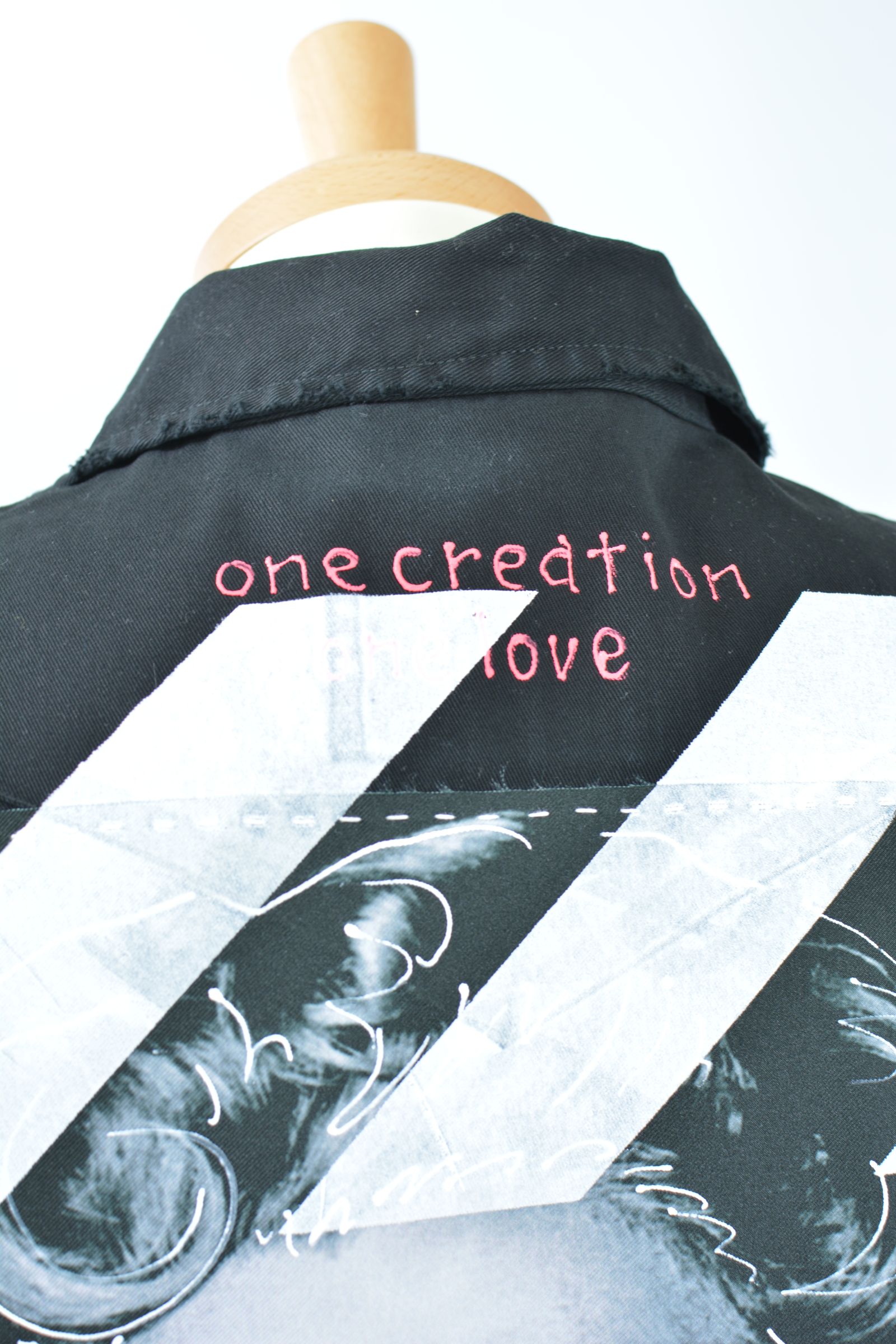 ONE-580 BLACK  DENIM SHIRT  / ブラックデニムシャツ /  Hand Made / ハンドメイド  / ハンドペイント