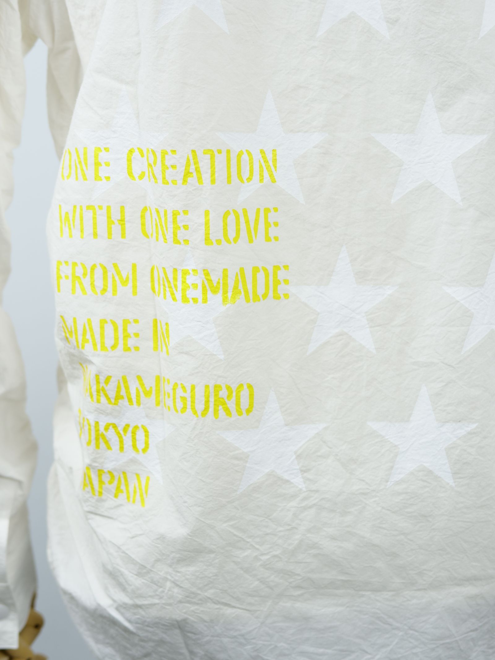 ONE-743 MILITARY SHIRTS / ホワイト / 麻混シャツ / ハンドメイドブランド/ 日本製