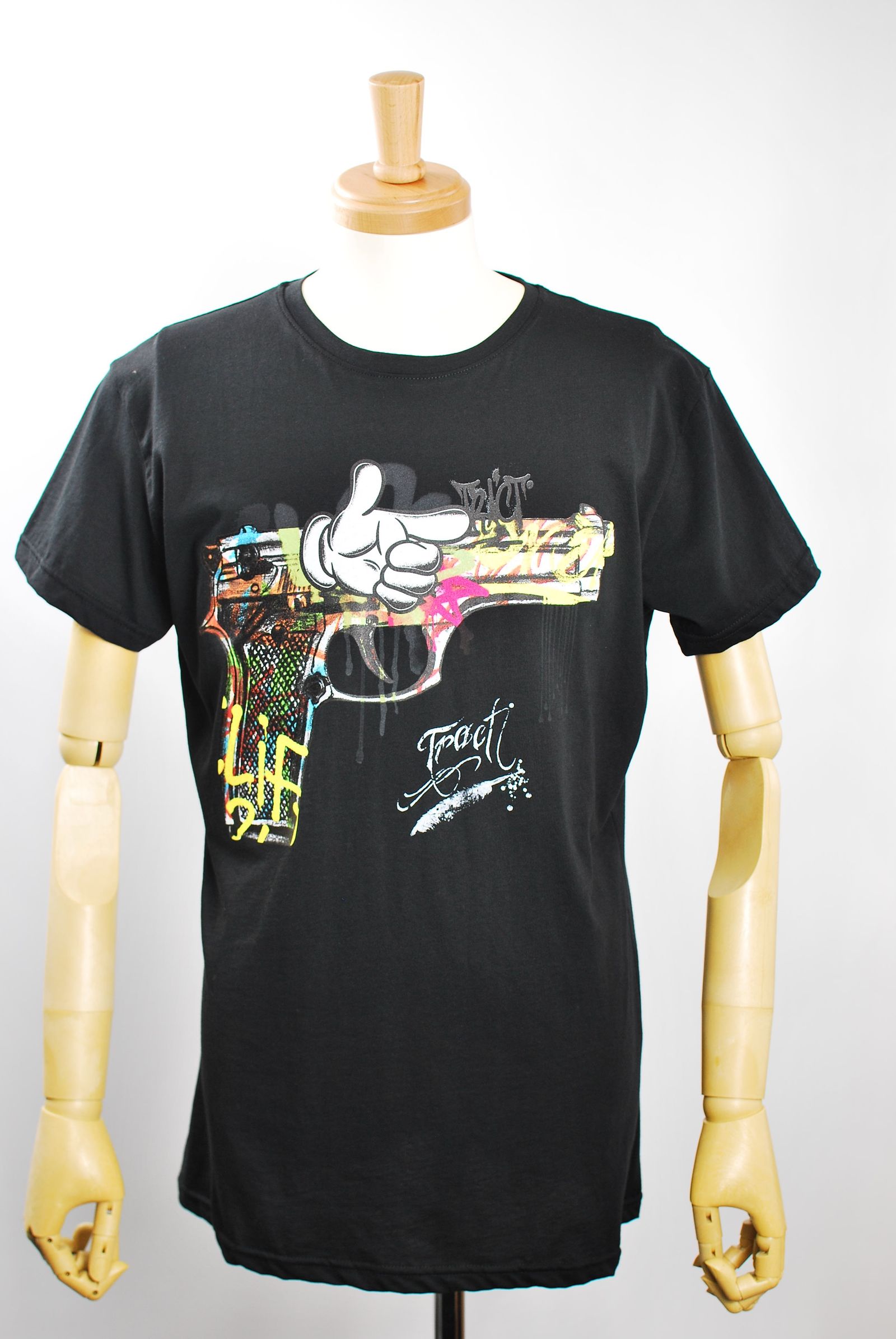 TR158M / GRAFFITI PISTOL / BLACK / グラフィティーTシャツ / アート / MADE IN ITALY