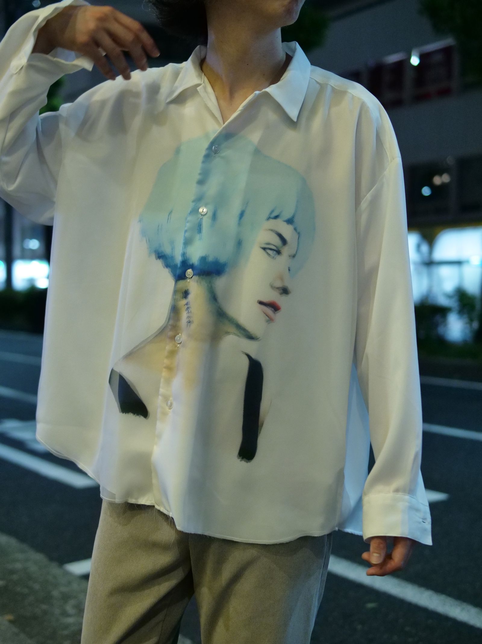 【3Dアート】  アートシャツ /  WHITE/ アートファッション  / トロンプルイユ / オーバーサイズ  / ユニセックス