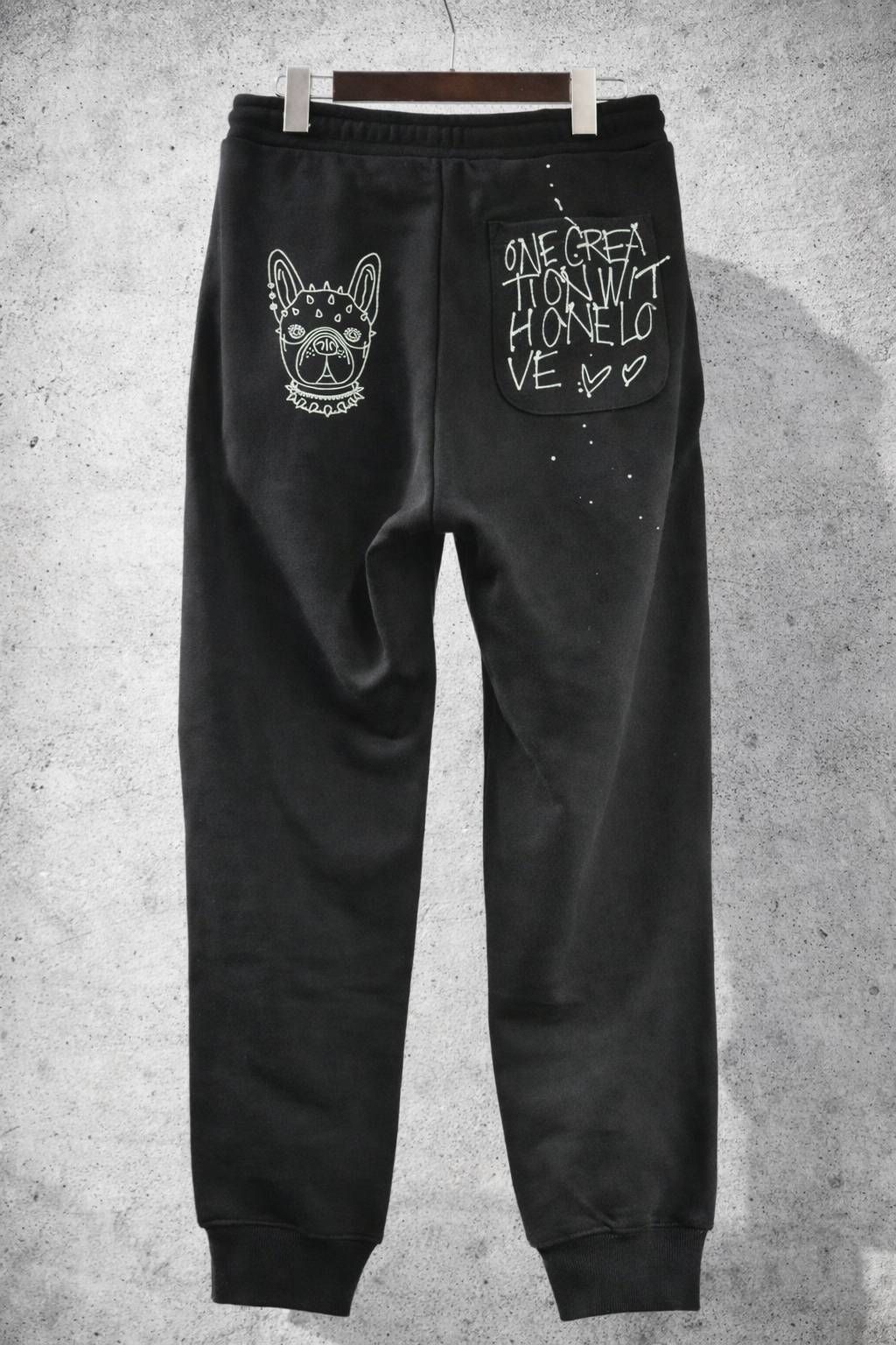 【大人のスエットパンツ】イージージョガーパンツ / アートファッション / 1点物 / BLACK / ワンマイルウェアー