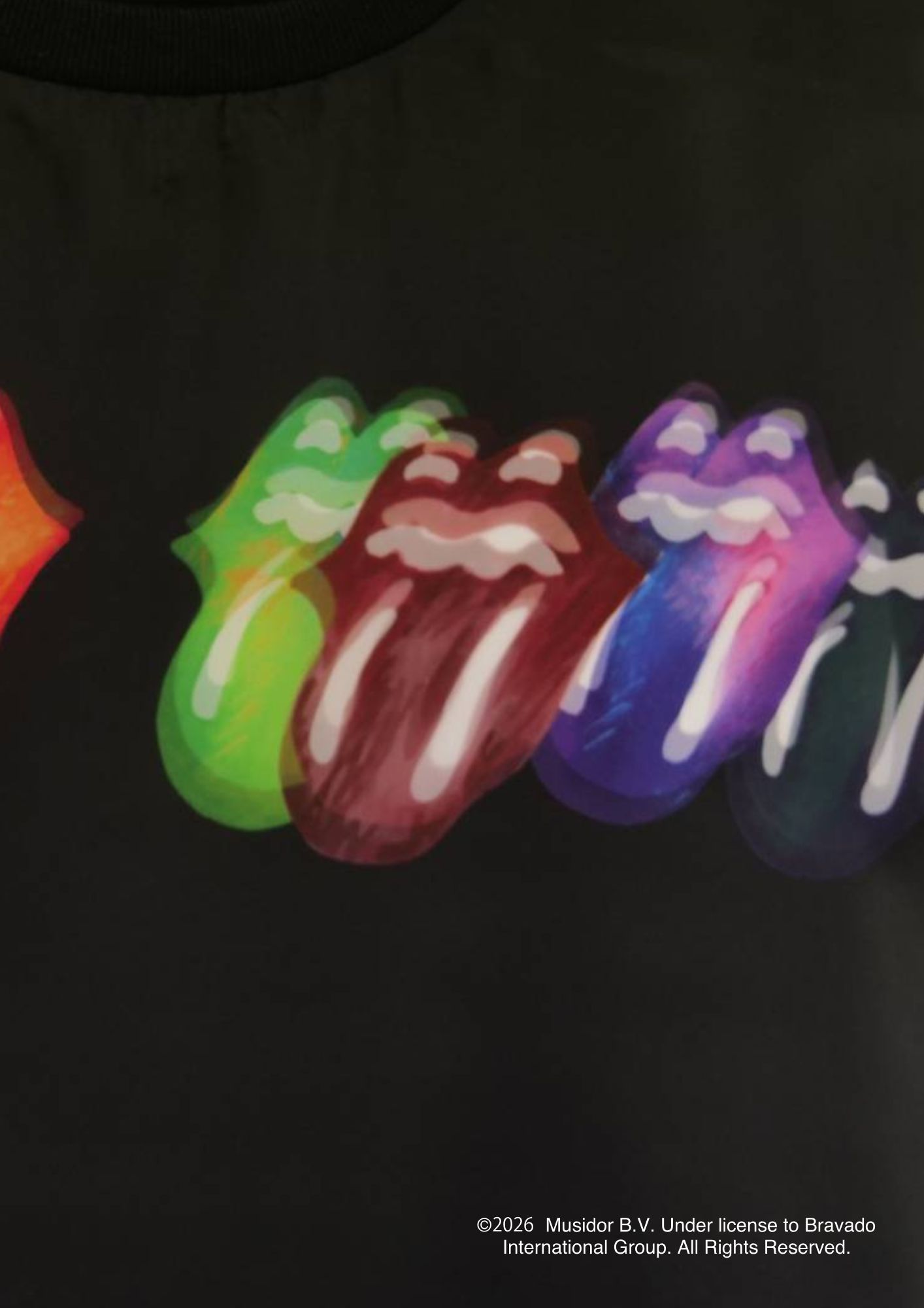 【The Rolling Stone】 RS No.9 CARNABYコラボレーション /TR-136 RS LIP&TONG 7LIPS    3DTシャツ / BLACK/ ユニセックス