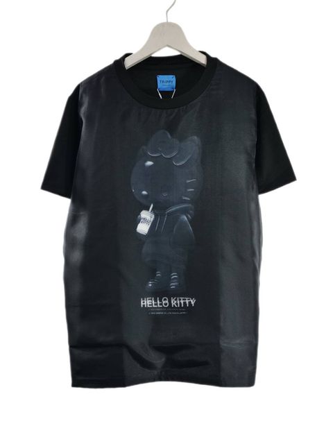 【3Dハローキティデザイン】 TR-048 / アートTシャツ / サンリオコラボ /BLACK / ユニセックス