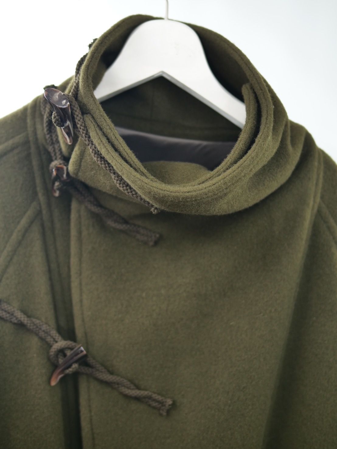 【WOOL混紡コート】ハイネックダッフルコート / メルトン生地 / オーバーサイズコート / BROWN KHAKI