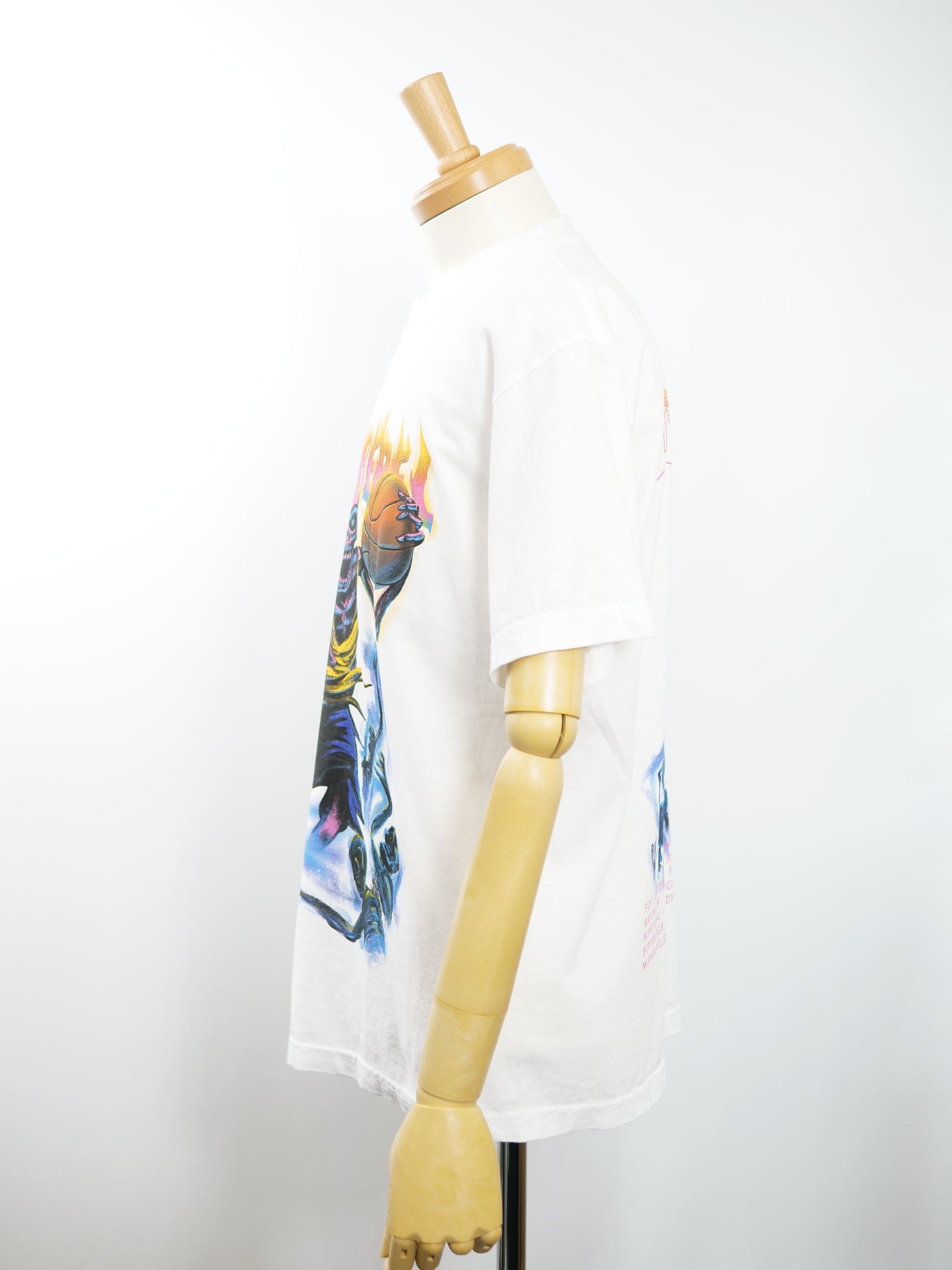 BASKET BONES BOX T SHIRT / WHITE / 白色 / オーバーサイズ  / USA産コットン / ヘビーオンス /厚手