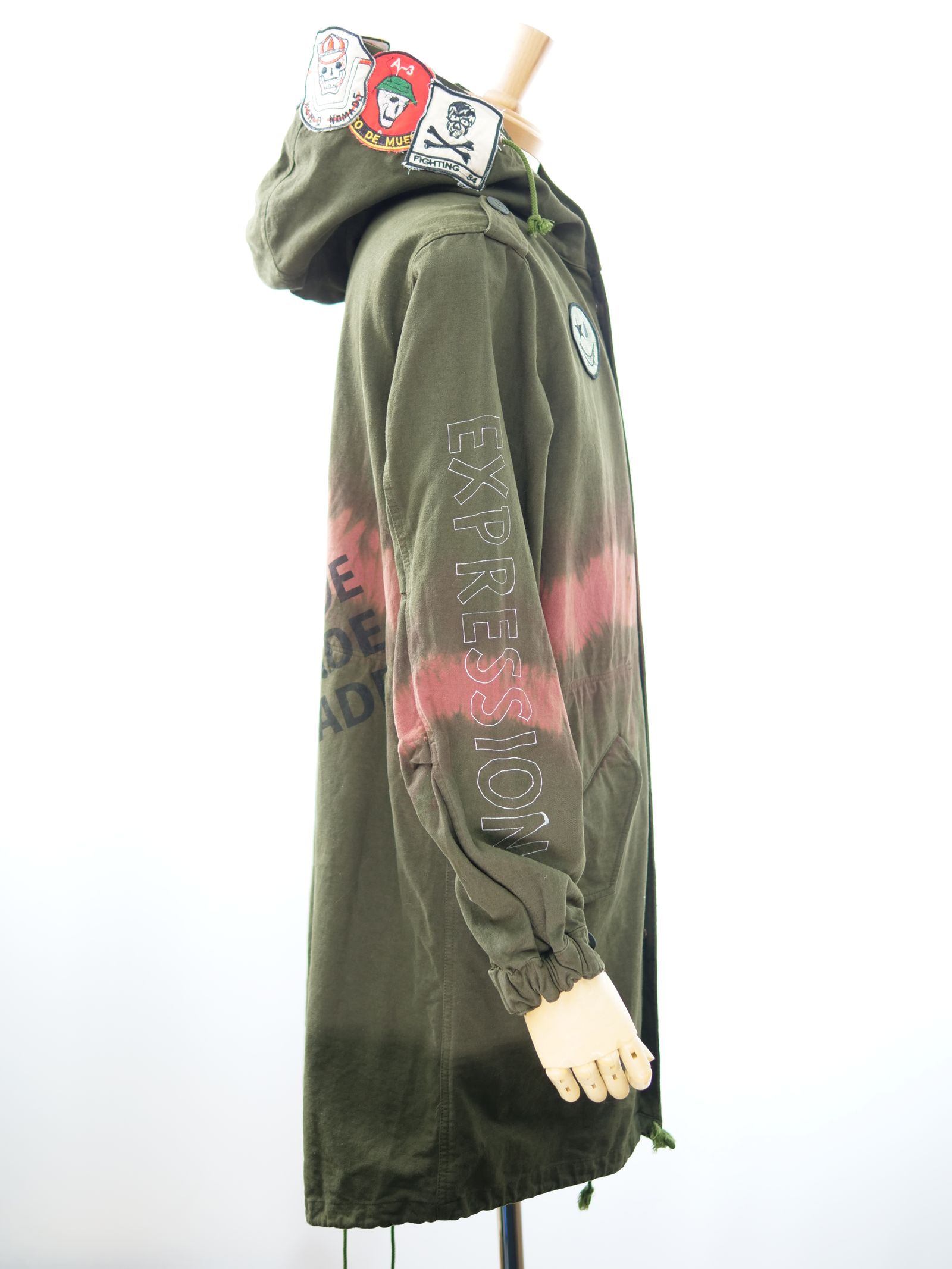 ONE820 / MODSCOAT / UNISEX / ユニセックス / ヴィンテージカーキ / ハンドメイド / タイダイ染め / 手染めモッズコート / HAND MADE / アートブランド
