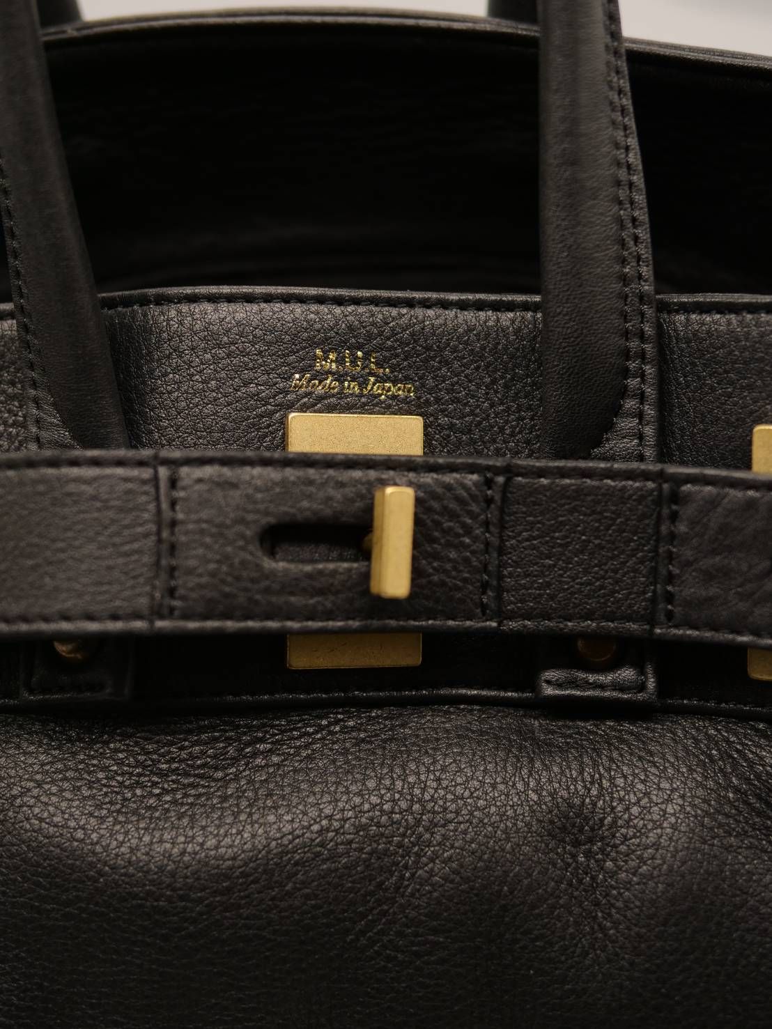 【M.U.L/ エムユーエル】姫路本革（レザー） ブラック / Mサイズ / 日本製 / Made in Japan /トートBag / メンズ レディース 兼用 UNISEX