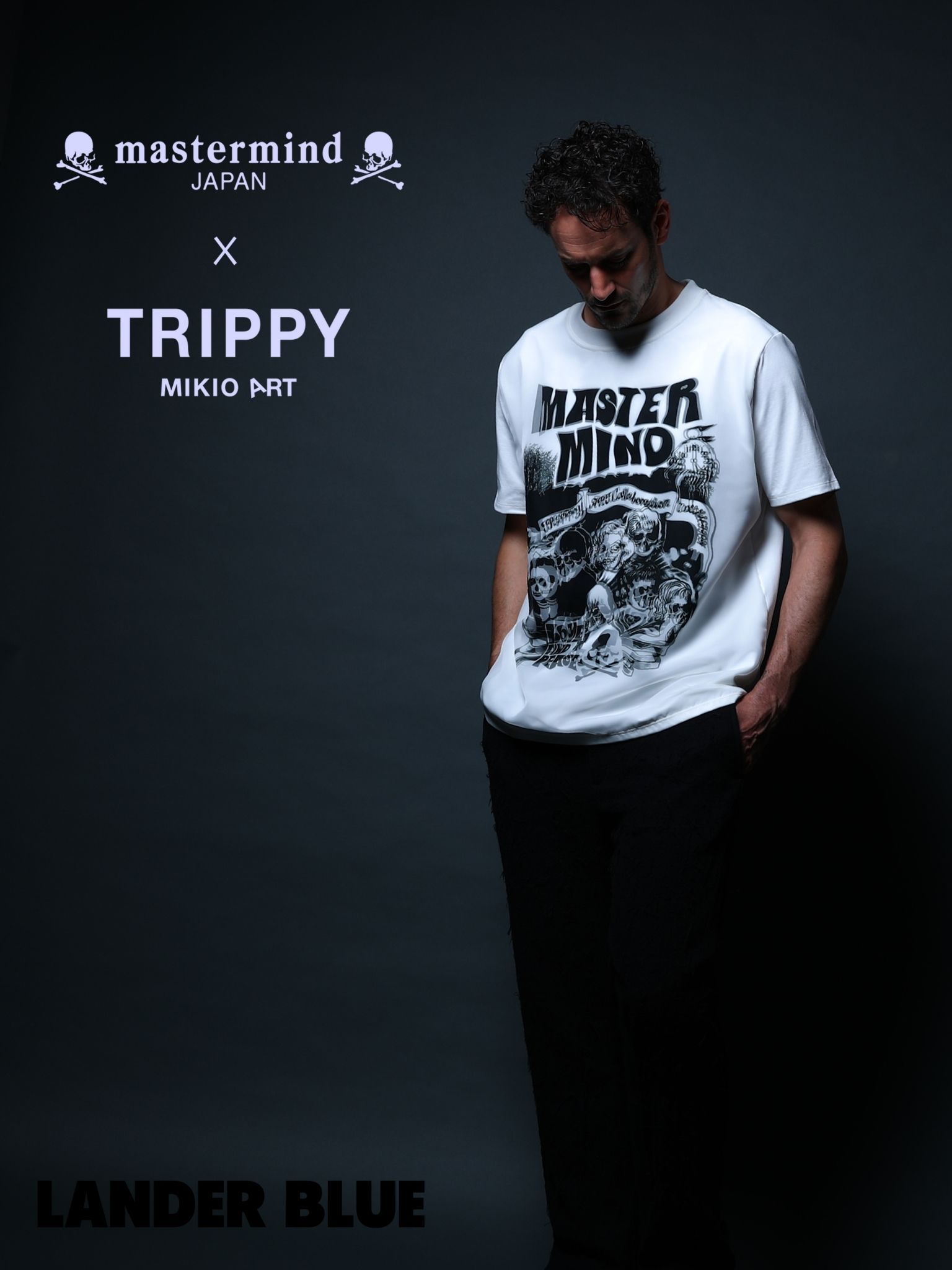 1月17日からの販売【mastermind JAPAN コラボレーション】 TRMM-003 ROCK STARS /T-SHIRT / WHITE/ 3Dアート/ UNISEX/