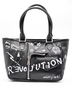 【本革ARTトートバック】 BLACK / 黒 / アートブランド / レザーライダーストートバック /  ハンドペイント / アートバック