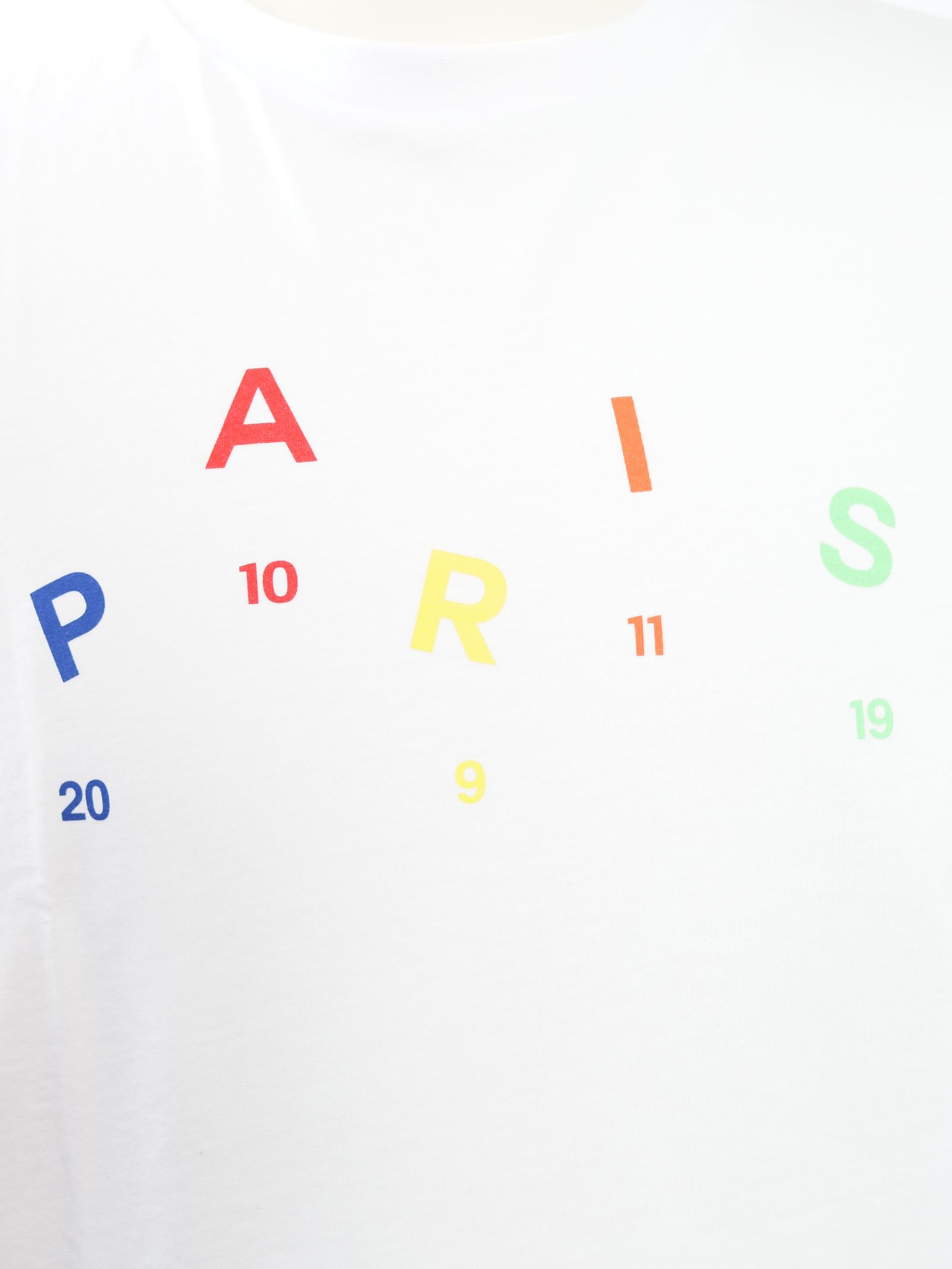 T SHIRT-PARIS COLORS- WHITE /メゾン パリ フランス /  トリコロール / ストレッチコットン
