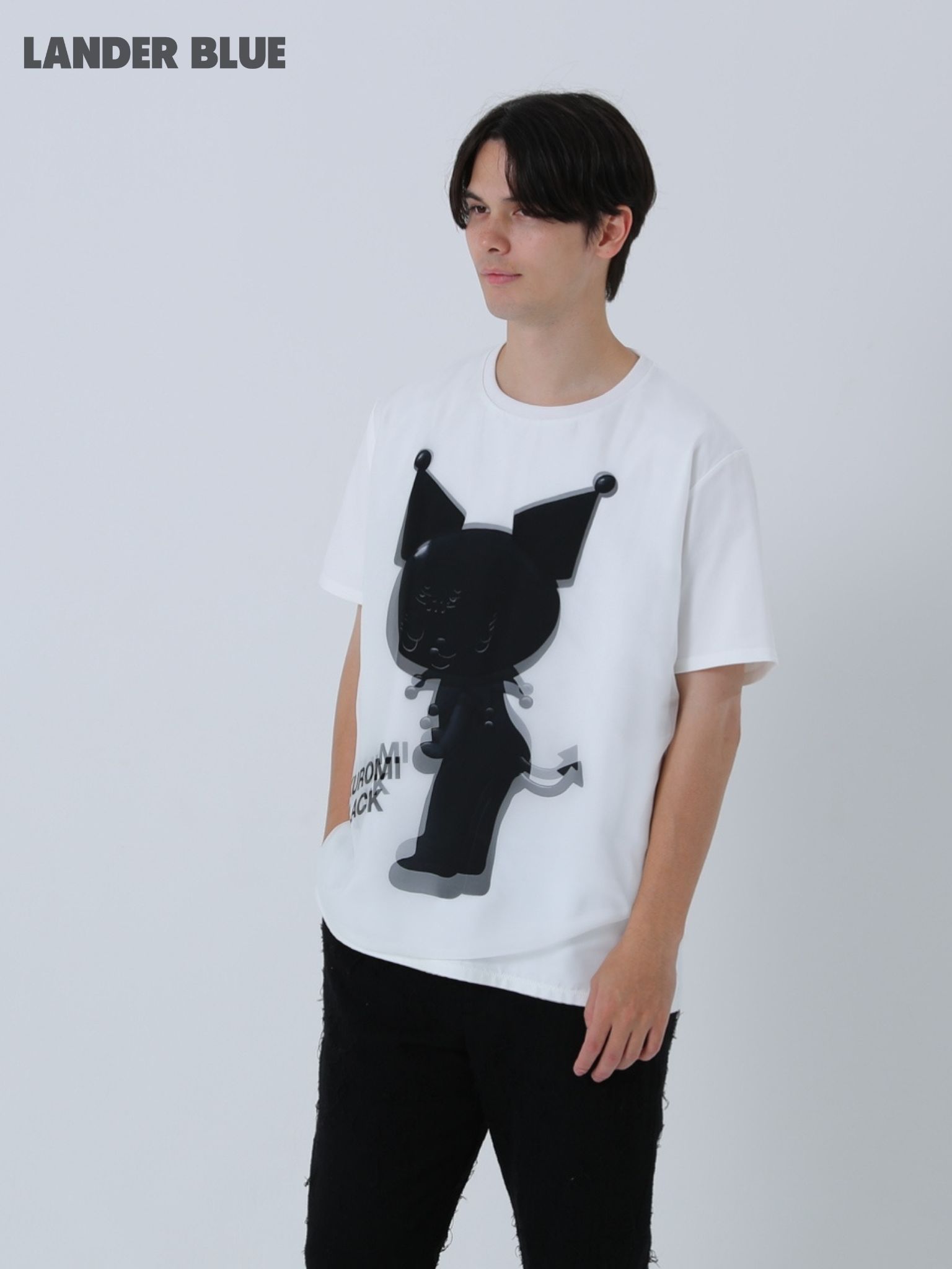 【3Dクロミ デザイン】TR-096 “BLACK KUROMI“ アートTシャツ / サンリオ  / WHITE/ ユニセックス