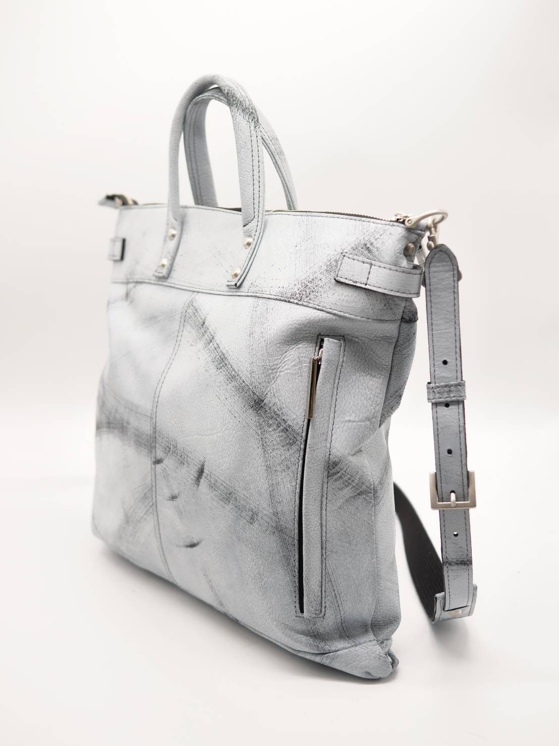 M.U.L 日本製 本革ヘルメットバッグ ヴィンテージホワイト｜2WAY ショルダートート｜姫路レザー使用｜メンズ レディース UNISEX