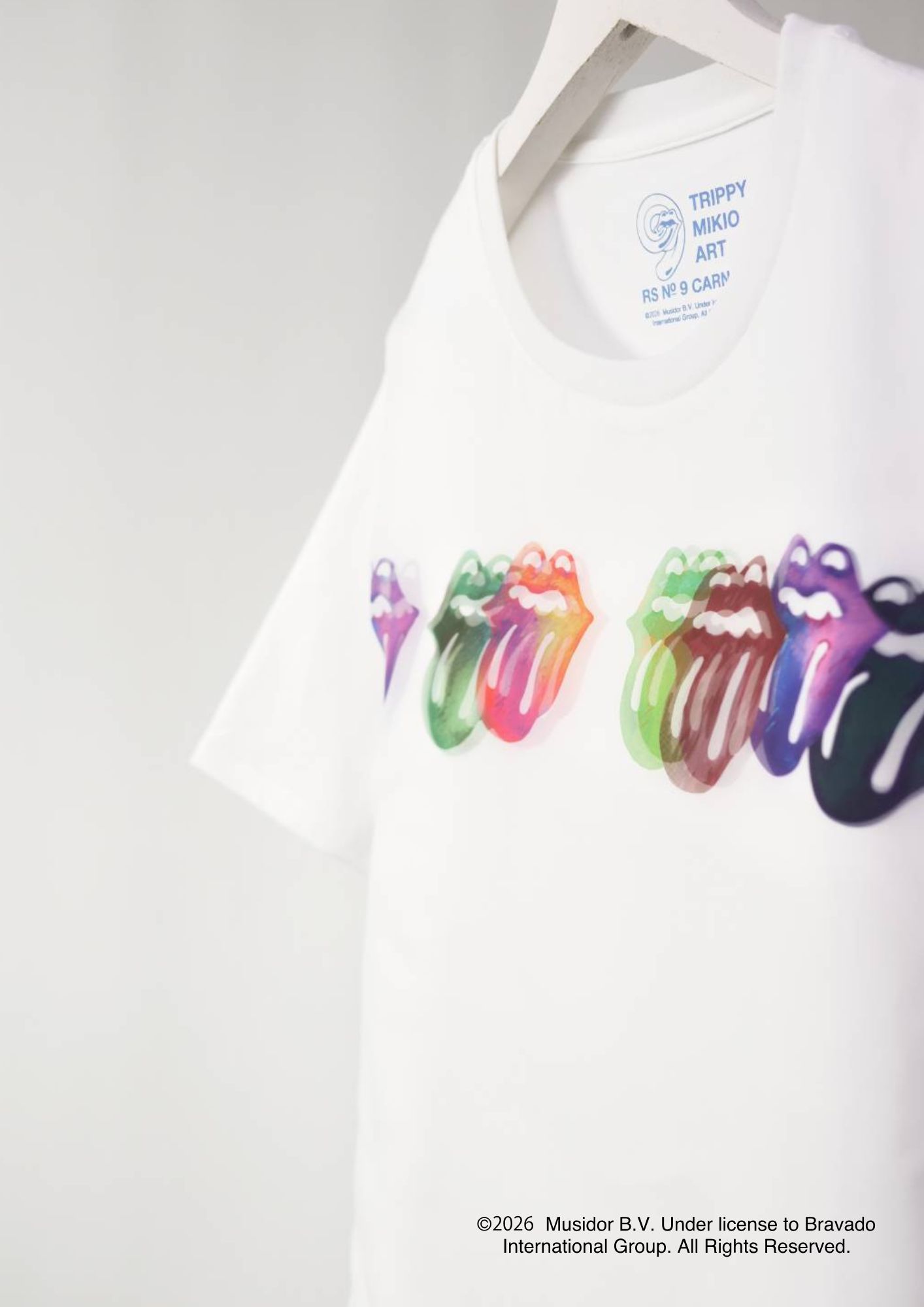 【The Rolling Stone】 RS No.9 CARNABYコラボレーション /TR-136 RS LIP&TONG 7LIPS    3DTシャツ / WHITE/ ユニセックス