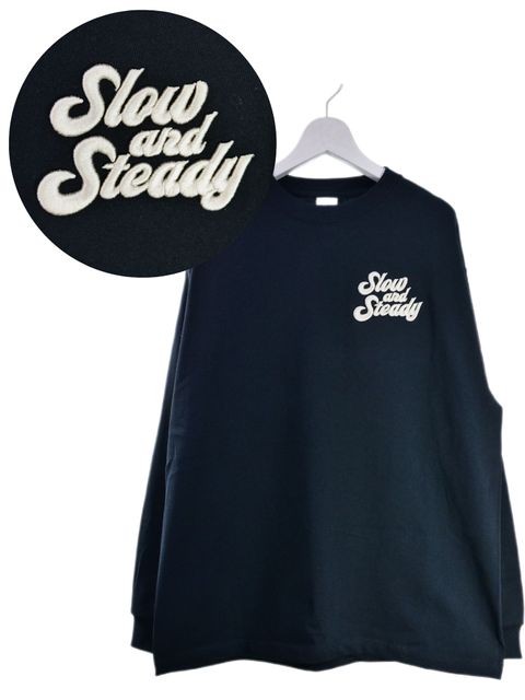 【3D刺繍】LANDER BLUE オリジナル / 長袖T刺繍Tシャツ / 高品質な厚手Tシャツ / 9オンス / ビックシルエット / ヘビーウェイトTシャツ / ヘビーオンスTシャツ