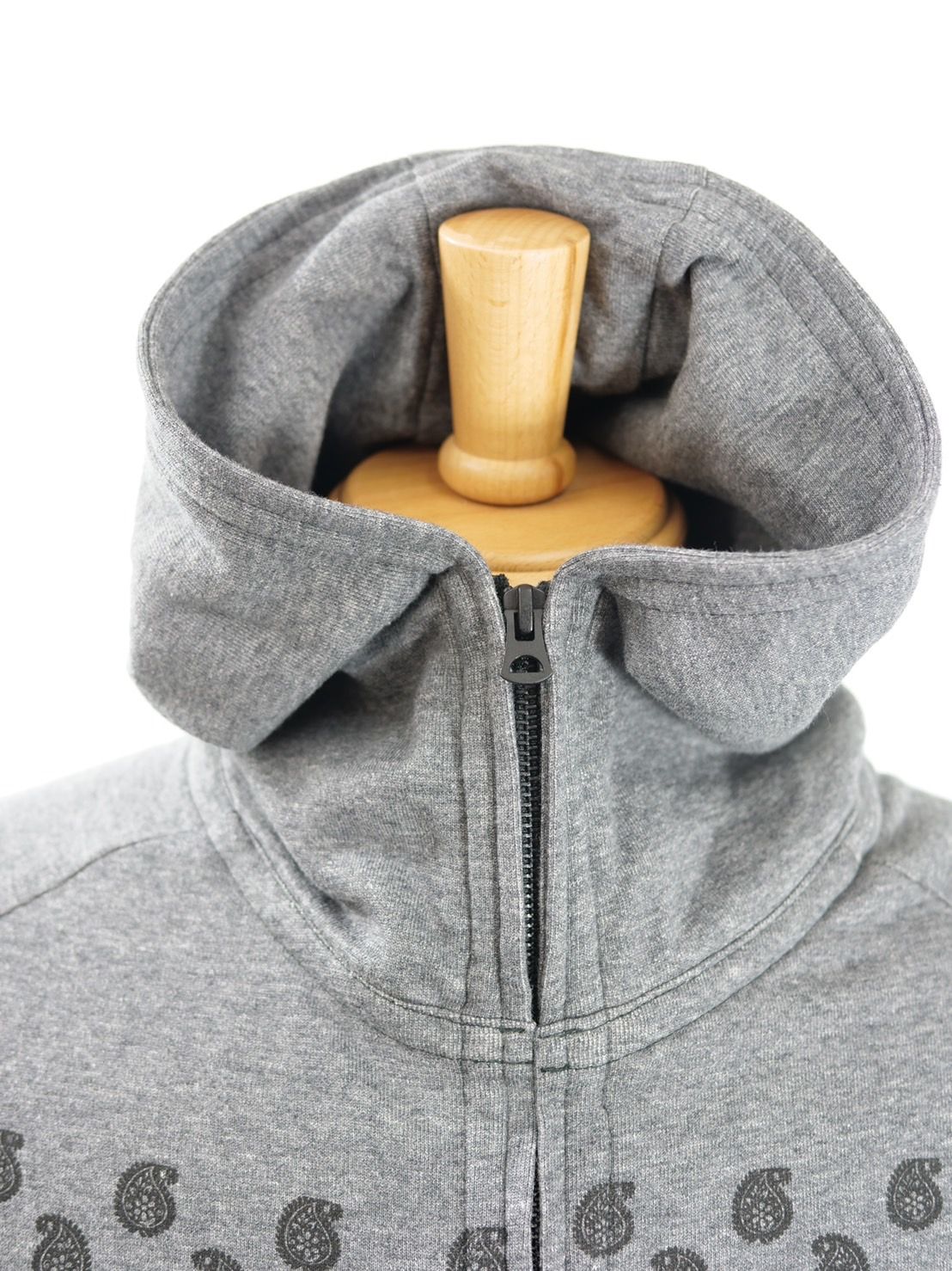 【デニムジャケットを組み合わせた作品】ONE-1033 COMBI PARKA / ジップパーカー / Wジップ / グレー