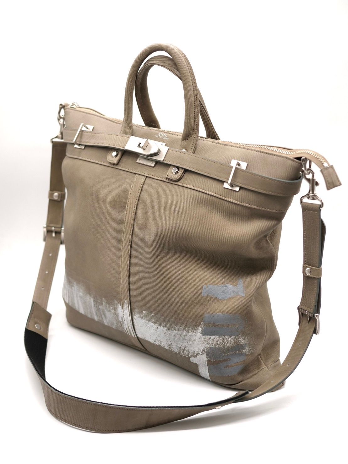 【M.U.L/ エムユーエル】本革（レザー） グレージュ / ヘルメットバック / 日本製 / Made in Japan / 2way Bag / ショルダートートBag / メンズ レディース 兼用 UNISEX