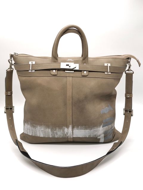 【M.U.L/ エムユーエル】本革（レザー） グレージュ / ヘルメットバック / 日本製 / Made in Japan / 2way Bag / ショルダートートBag / メンズ レディース 兼用 UNISEX