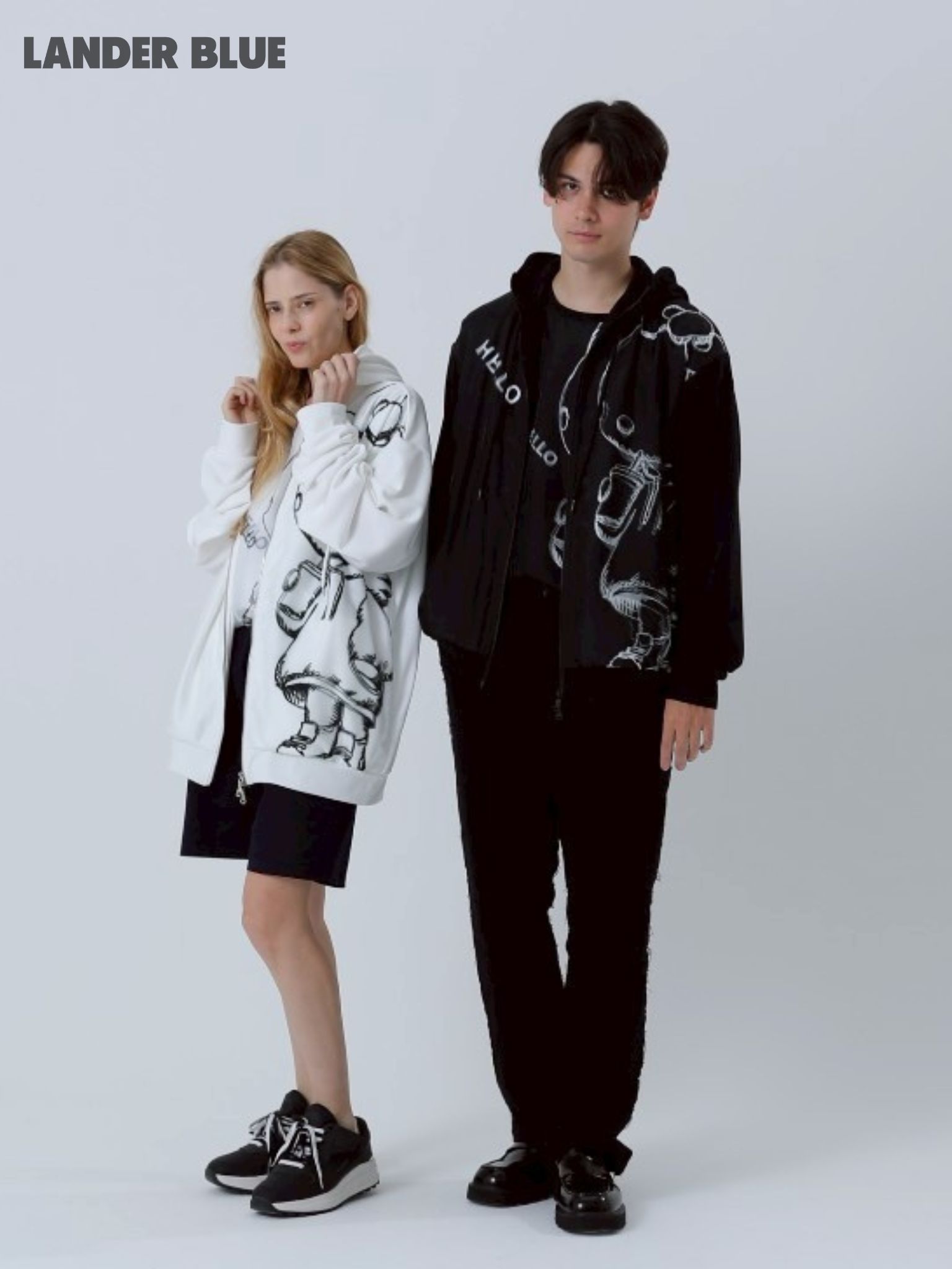 【3Dハローキティデザイン】アートパーカー / ZIPパーカー / サンリオ / BLACK / ユニセックス