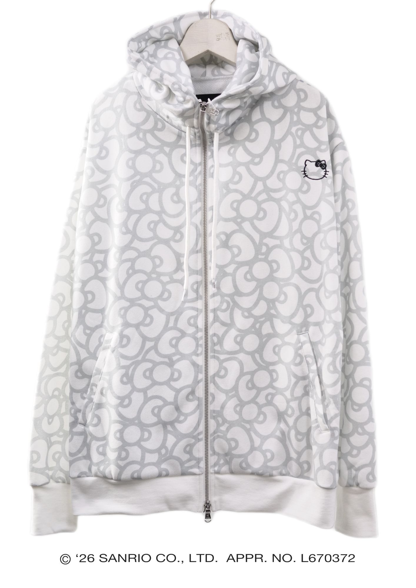【HELLO KITTY×TRIPPY MIKIO ART】 TR-162 / ZIPパーカー / サンリオ / WHITE / ユニセックス
