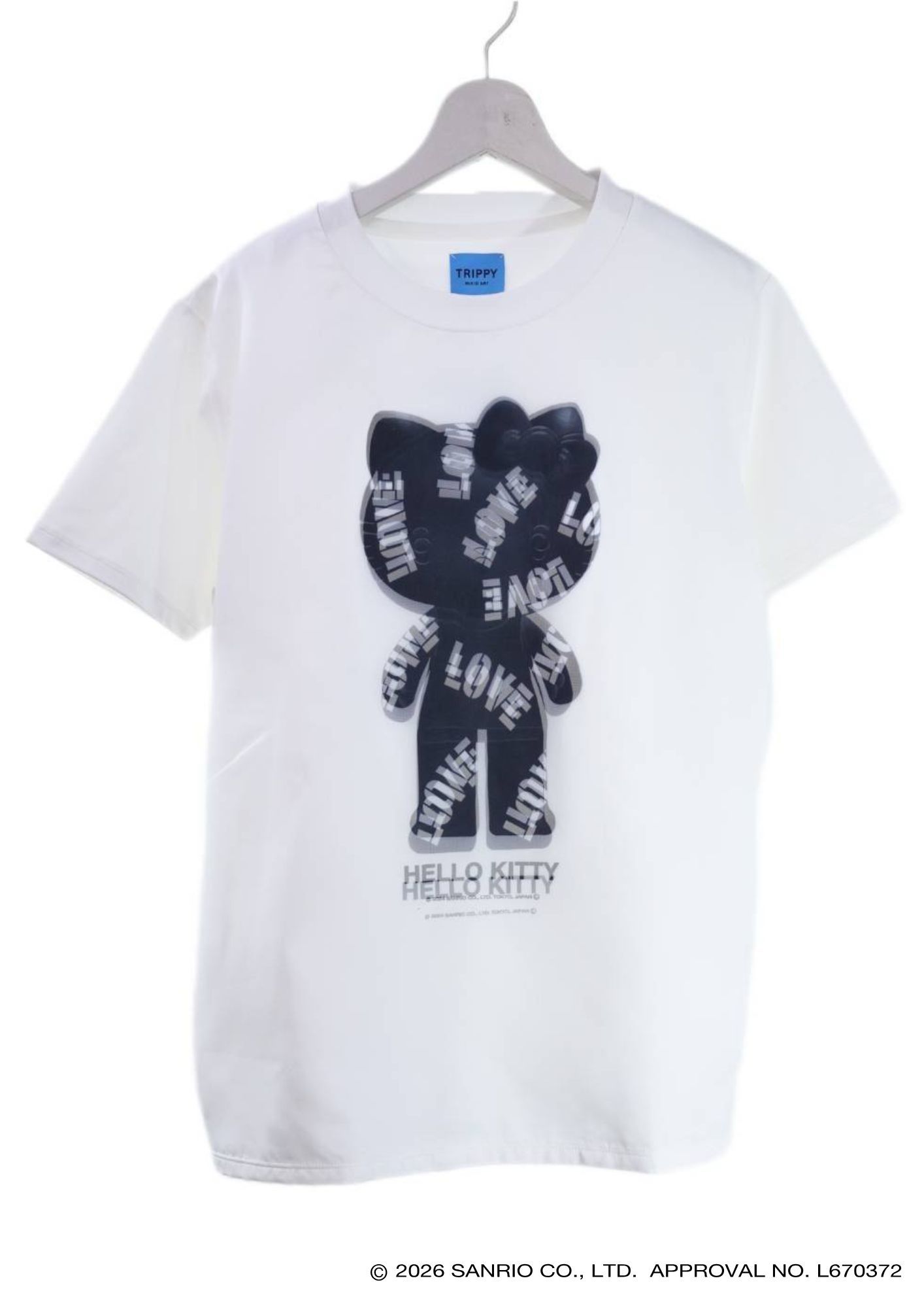 【HELLO KITTY デザイン】TR-027 / 3DアートTシャツ / ハローキティ / WHITE / ユニセックス