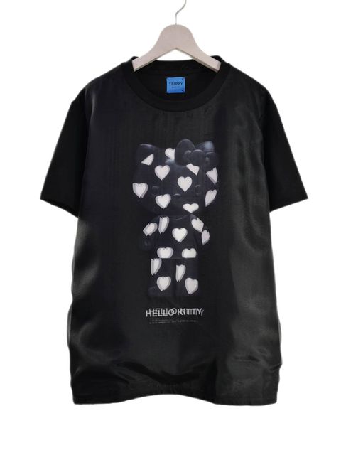 【3Dハローキティデザイン】TR-028 アートTシャツ / サンリオコラボ / BLACK / ユニセックス