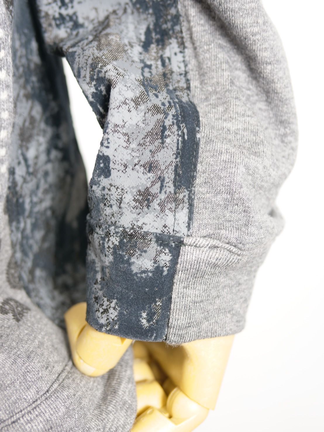 【デニムジャケットを組み合わせた作品】ONE-1033 COMBI PARKA / ジップパーカー / Wジップ / グレー