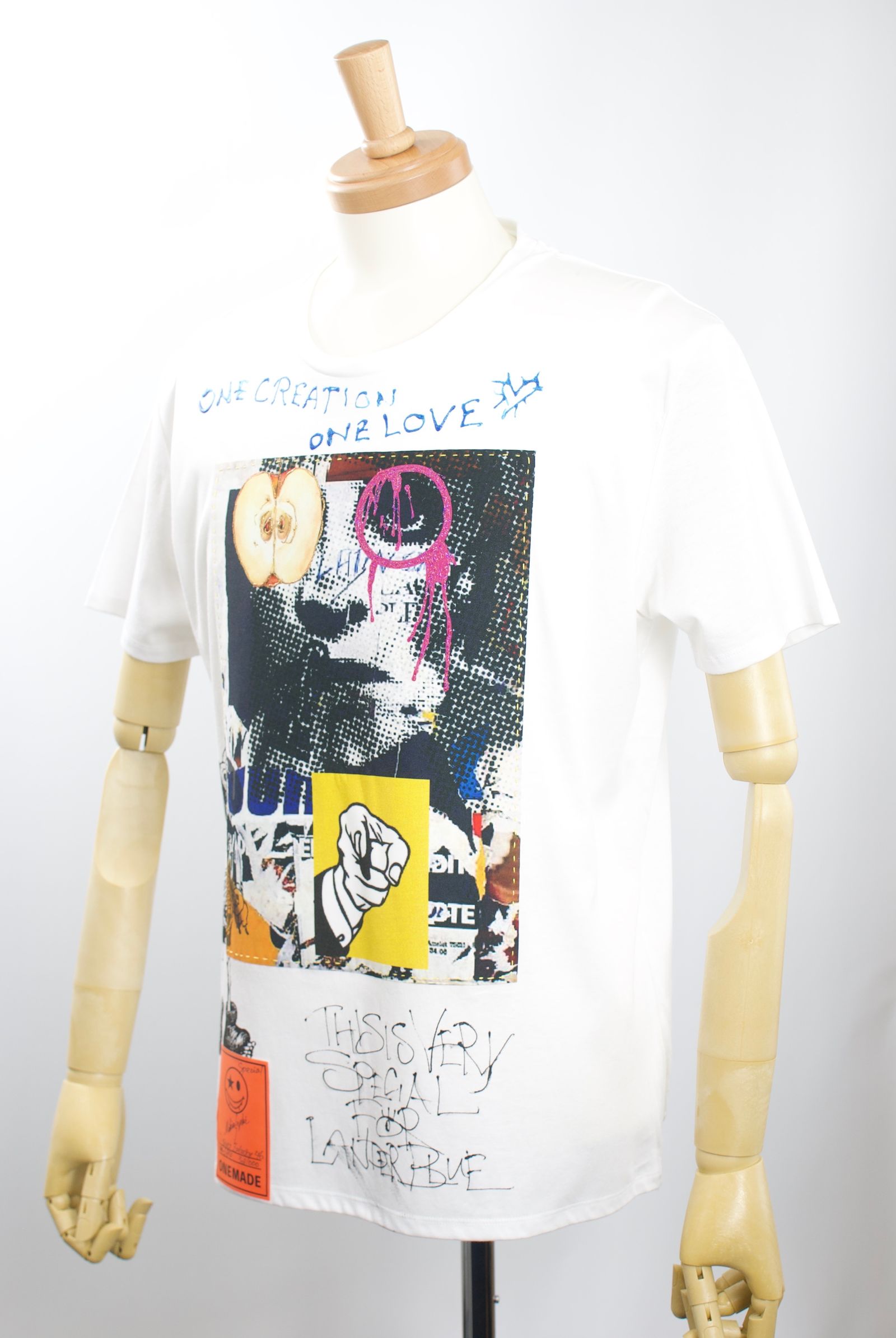 ONE-694 ZULUCKY 46サイズ /  ハンドメイド / LANDER BLUE 別注モデル  / 1点もの /アートTシャツ