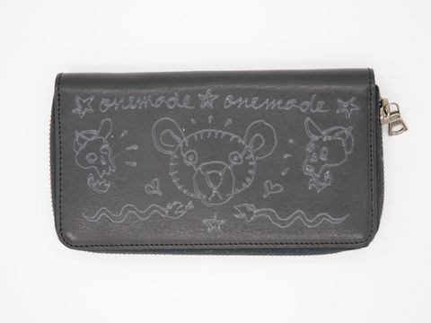 【イタリアンレザー長財布】ONEMADE×KATSUYUKIKODAMA / BLACK ブラック / レザー/ハンドペイント